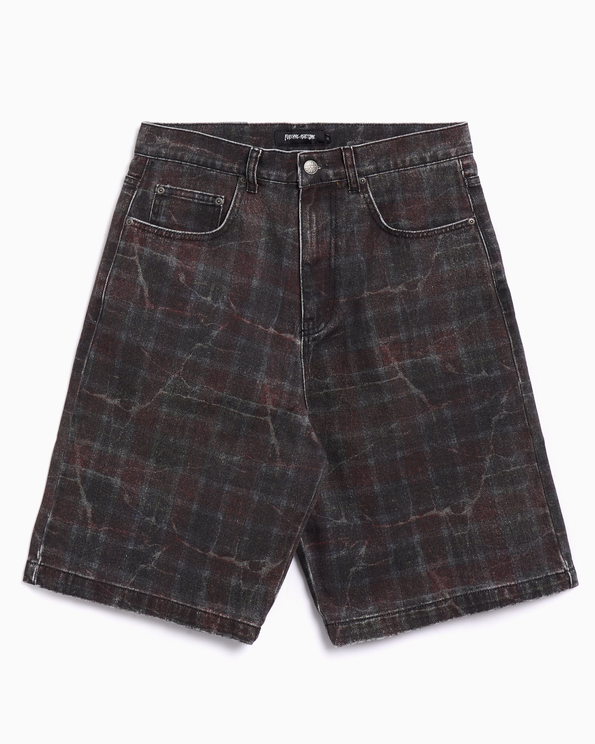 Shorts Fucking Awesome Miller Plaid Denim Men's Shorts - PN26483