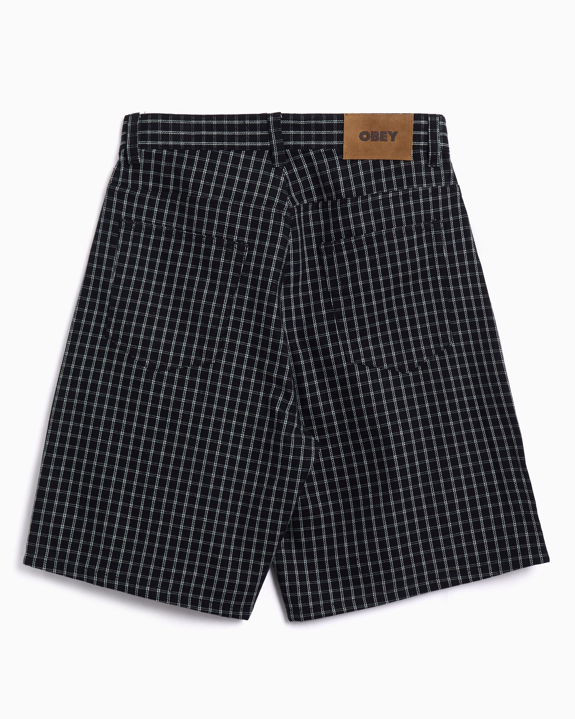Shorts OBEY Clothing Plaid Denim Relaxed Men's Shorts - 172100095-BKM