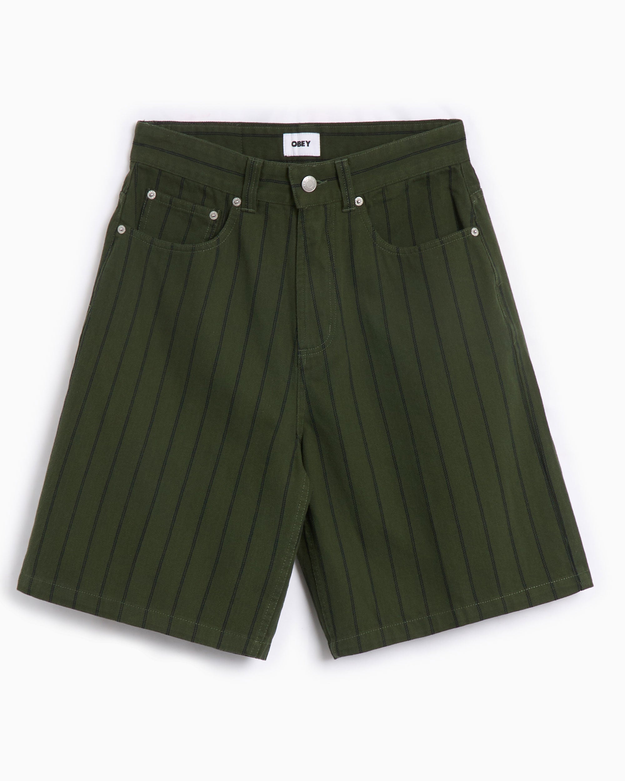 OBEY Clothing Stripe Men's Baggy Denim Shorts Men's Shorts