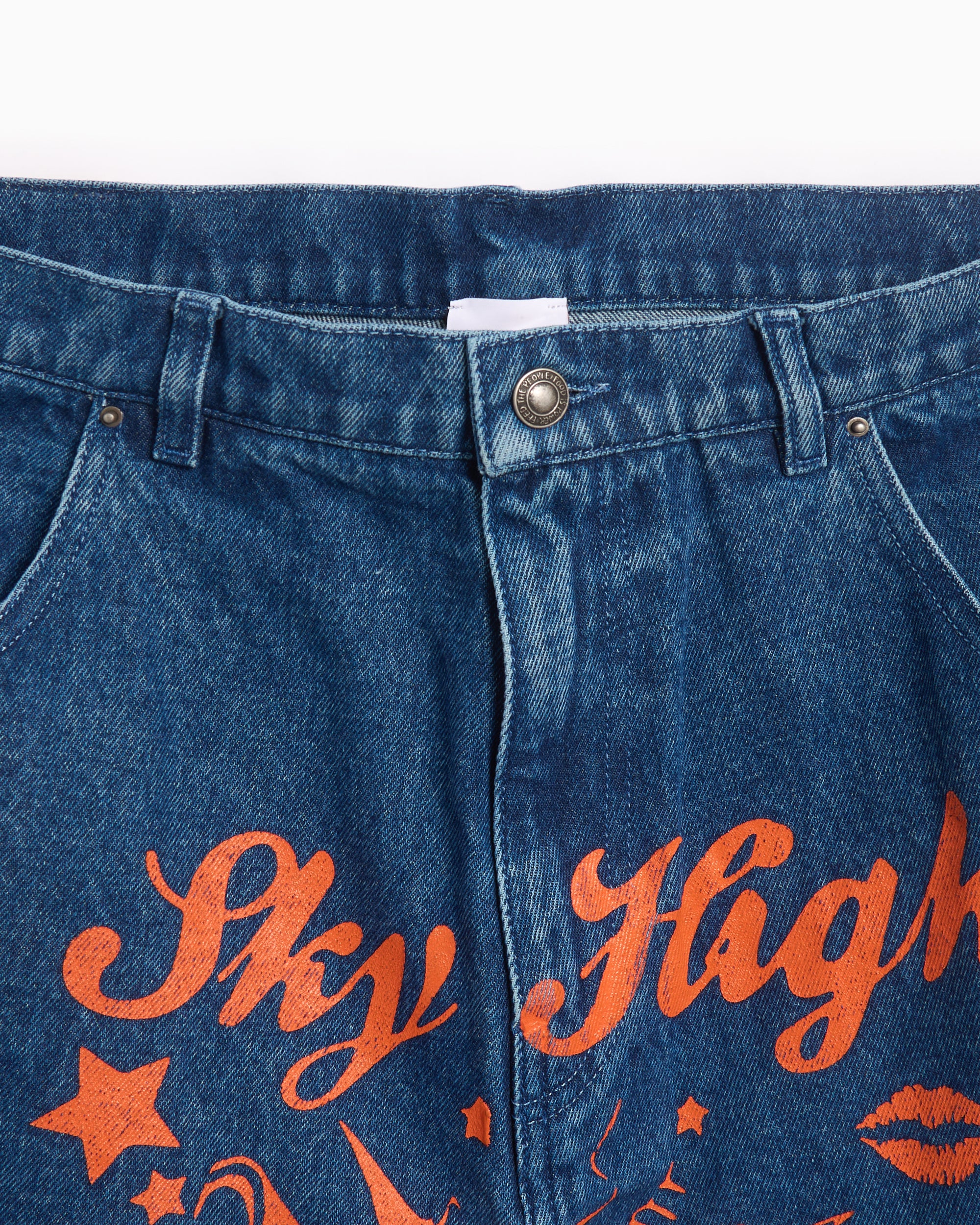Shorts Sky High Farm Workwear Mindblown Unisex Print Denim Shorts Unisex Shorts - SHF06P005-1