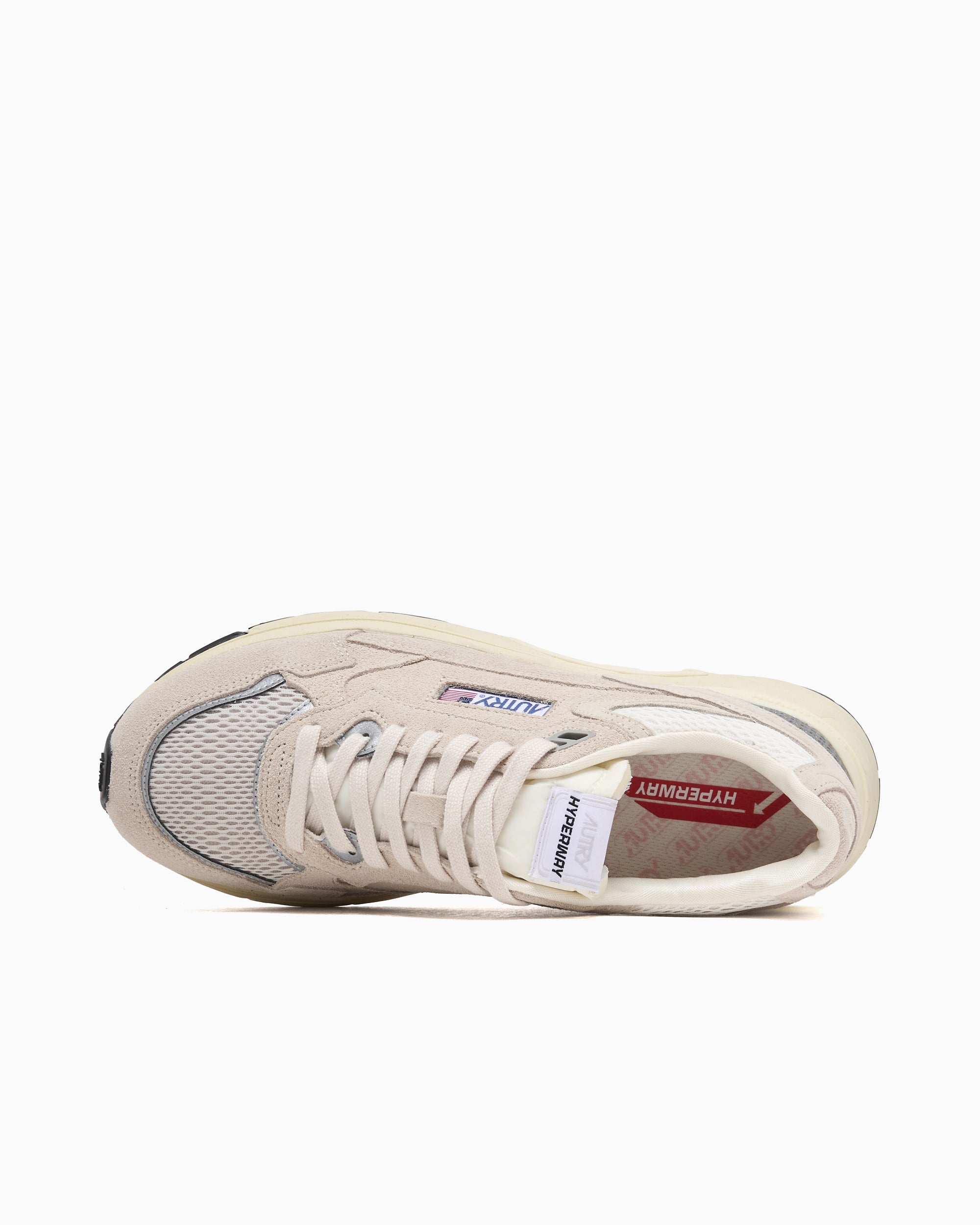新品 AUTRY HYPERWAY LOWスニーカー AUTRY Hyperway Low mesh and metallic leather-trimmed suede