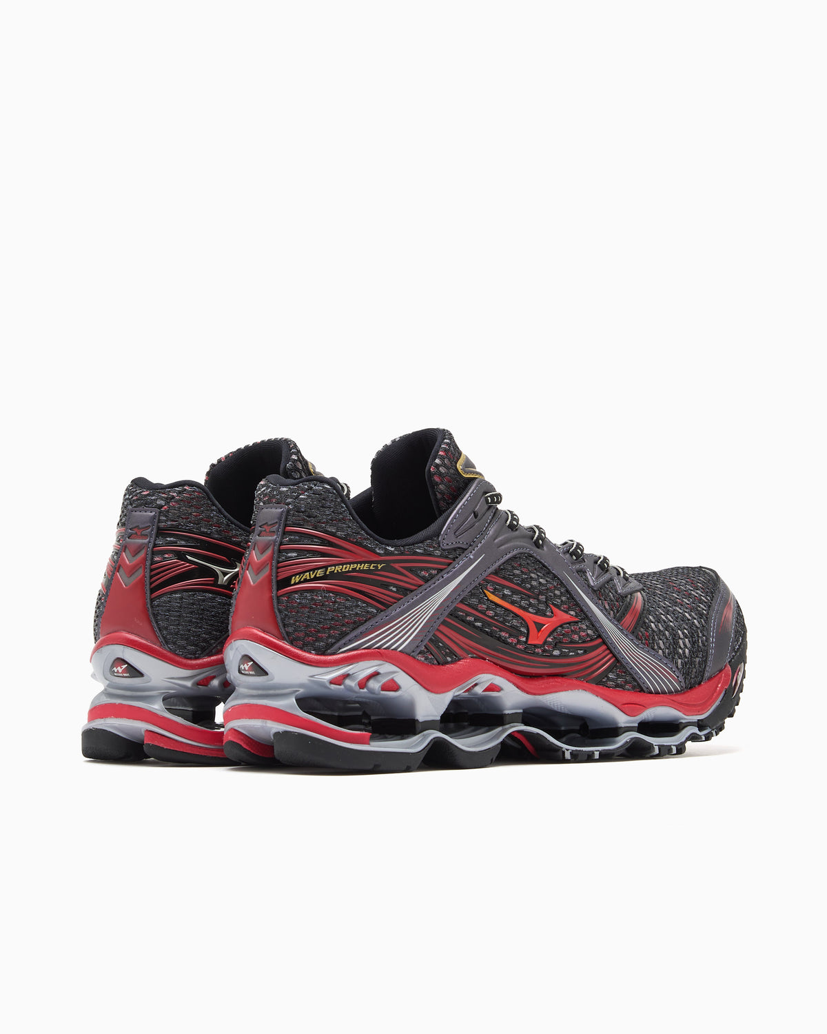 MIZUNO WAVE PROPHECY 1 D1GA2651 01 Red Gunmetal Size 14 Lifestyle Shoes Mizuno Sneakers Wave Prophecy 1 Harbor Mist/ Chinese Red  main image 4