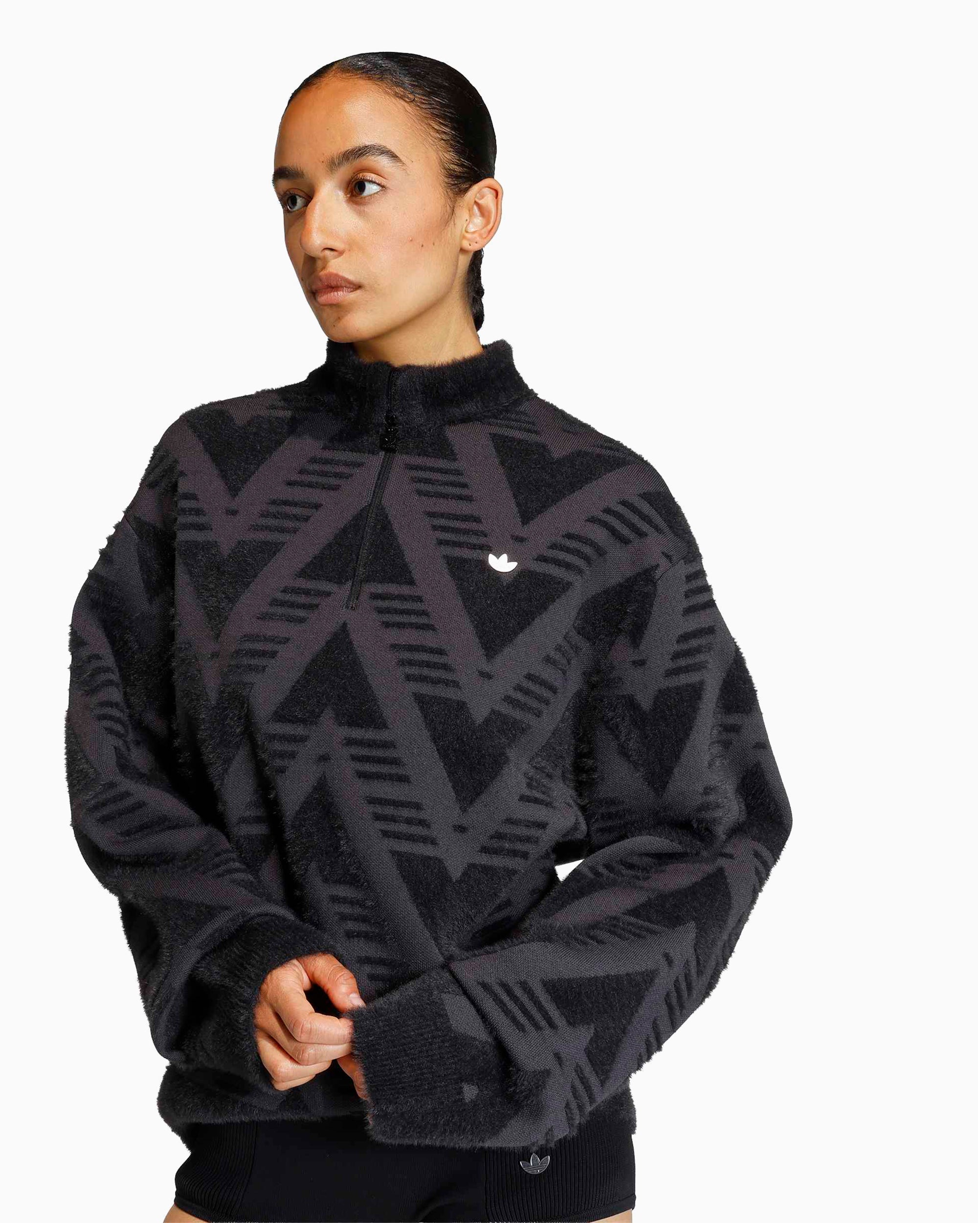 adidas Originals Knitted Half-Zipped Relaxed Women's Sweater