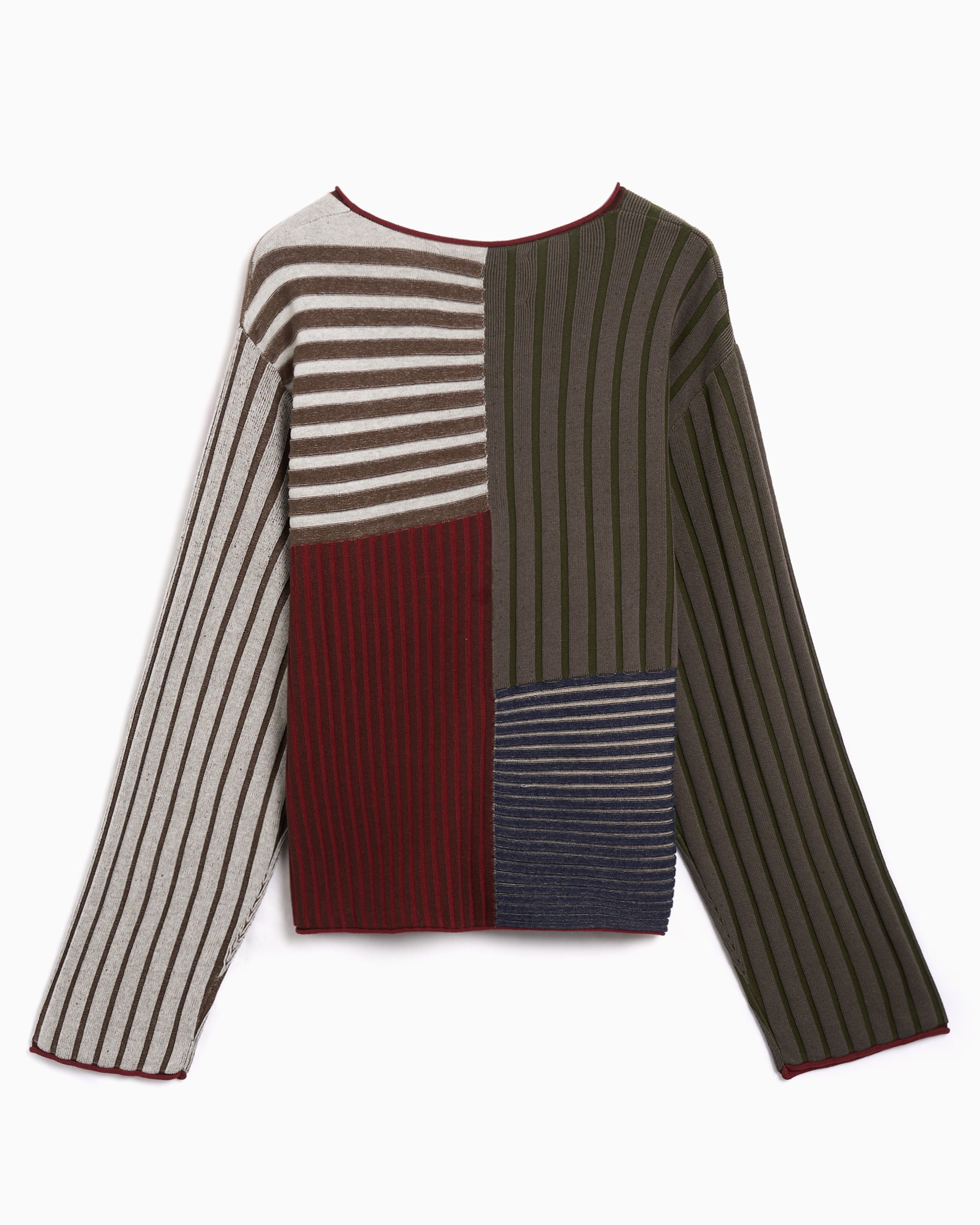 Sweaters Brain Dead Mixed Striped Boxy Men's Sweater - BDF25O12004-GNMLT