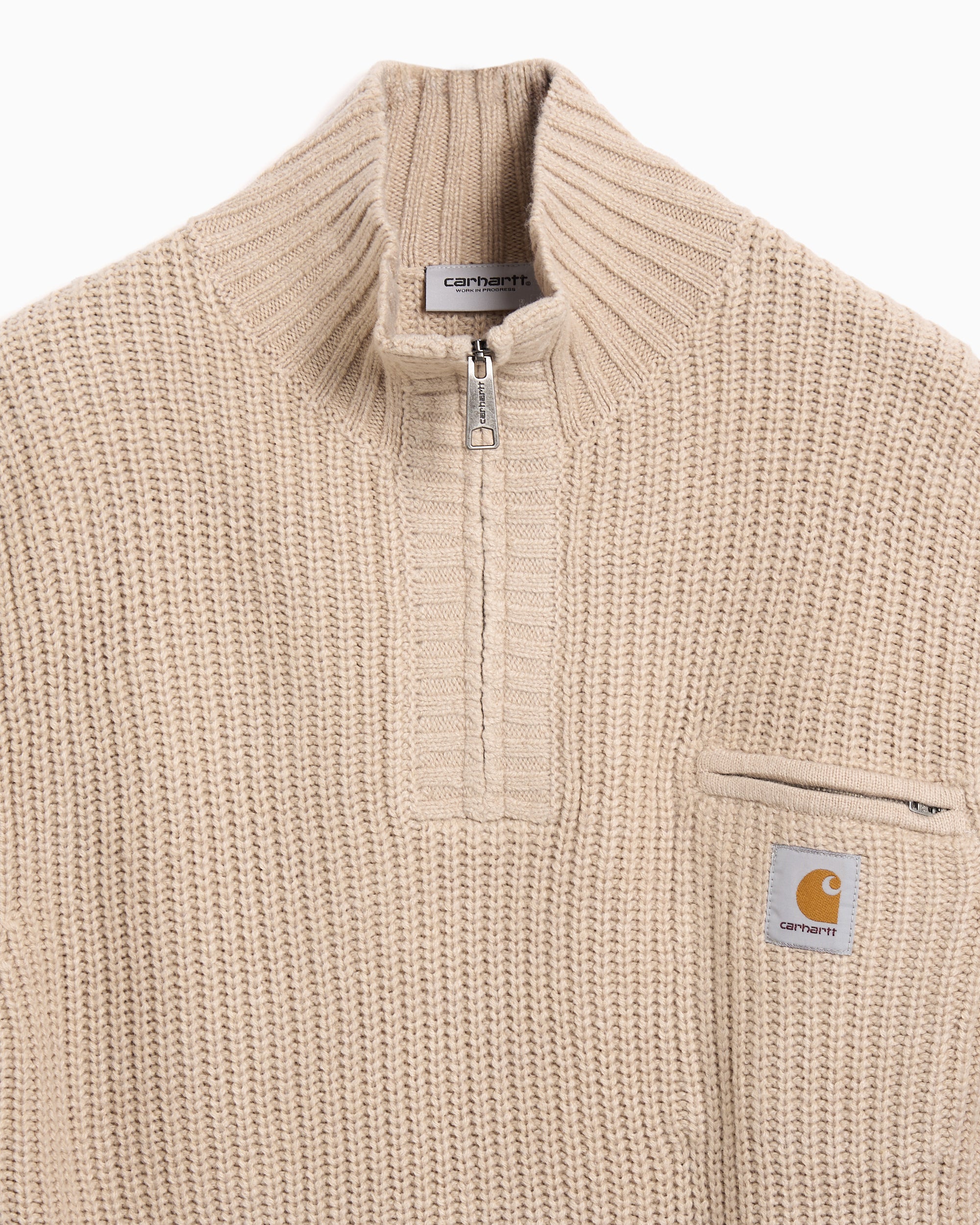 Carhartt XL ベージュ ひろヒロ Carhartt WIP Detroit Half Zipper Relaxed Men's Sweater