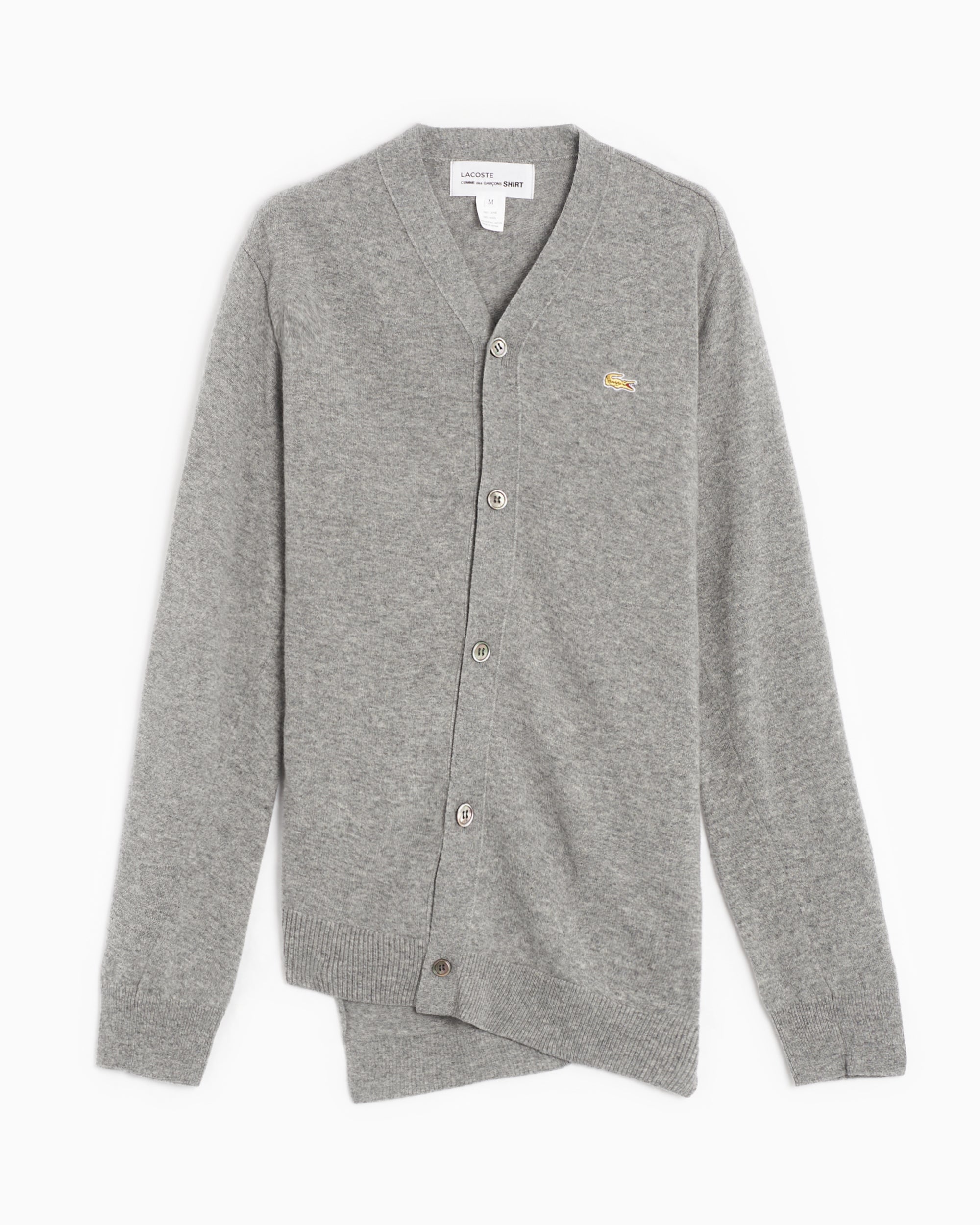 COMME des GARCONS×LACOSTE 変形カーディガンメンズS Comme Des Garçons Shirt x Lacoste Men's Knit Cardigan Men's Sweater