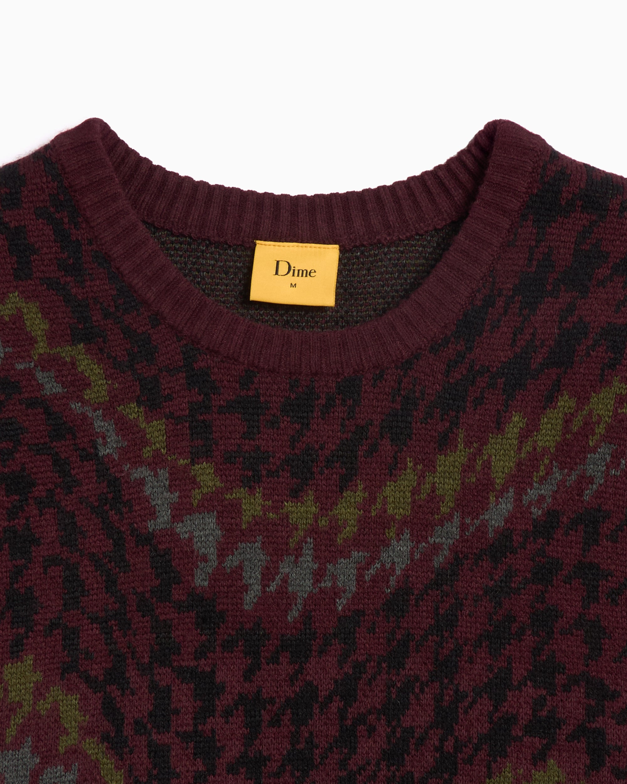 Sweaters Dime MTL Houndstooth Men's Knit Sweater Men's Sweater - DIMEHO247BUR