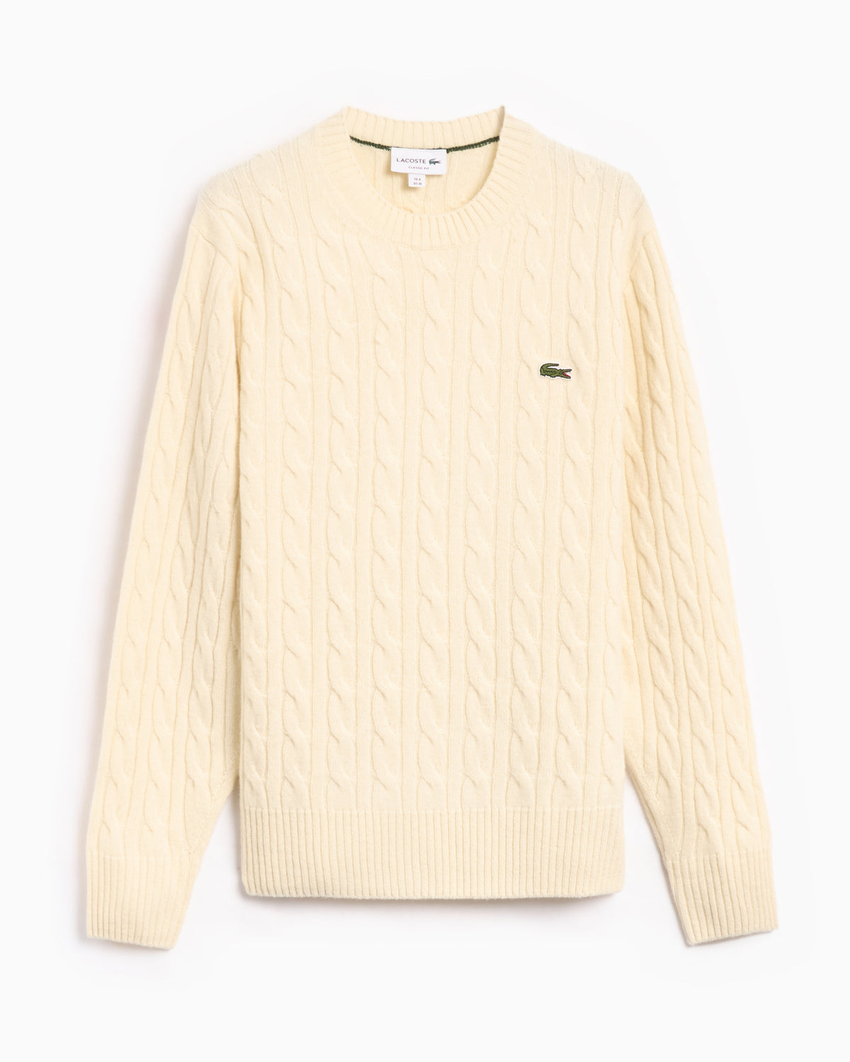 Lacoste Cable Knit Carded Wool Crew Neck Men