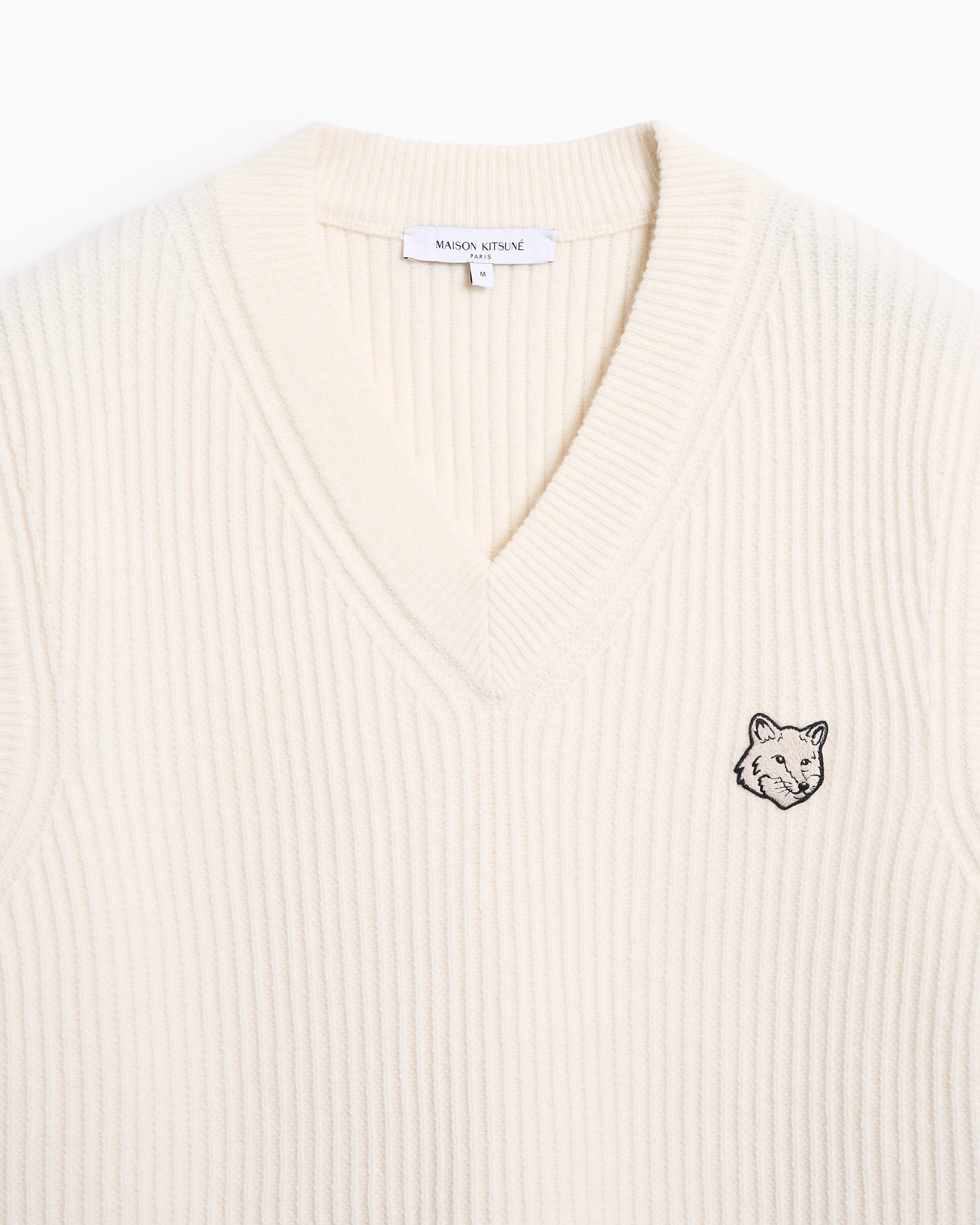 MAISON KITSUNÉ Vネック ニットベスト M Maison Kitsuné - Maison Kitsuné Handwriting Vest | HBX