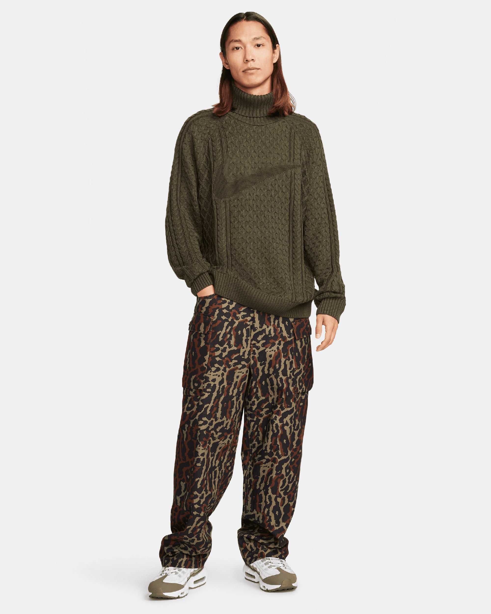 Nike Life Men's Turtleneck Cable Knit Sweater Men's Sweater