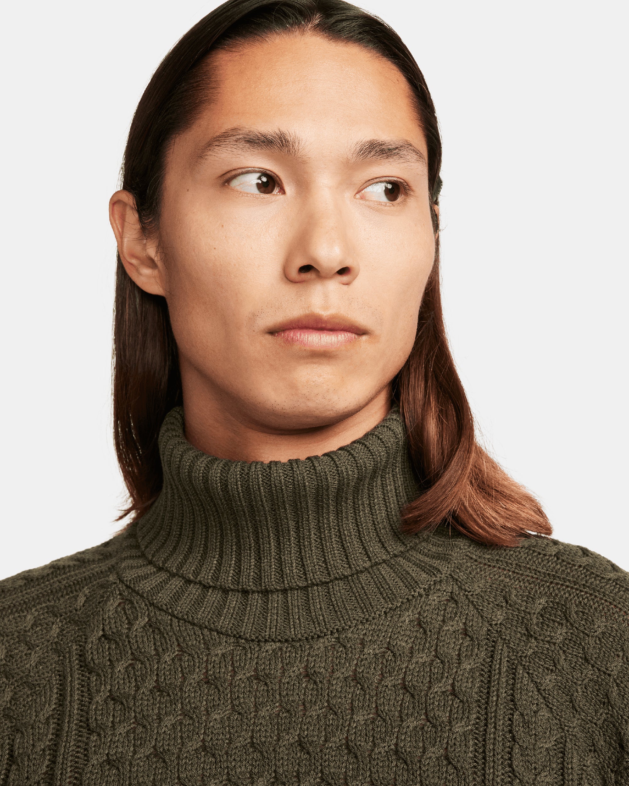 Nike Life Men's Turtleneck Cable Knit Sweater Men's Sweater