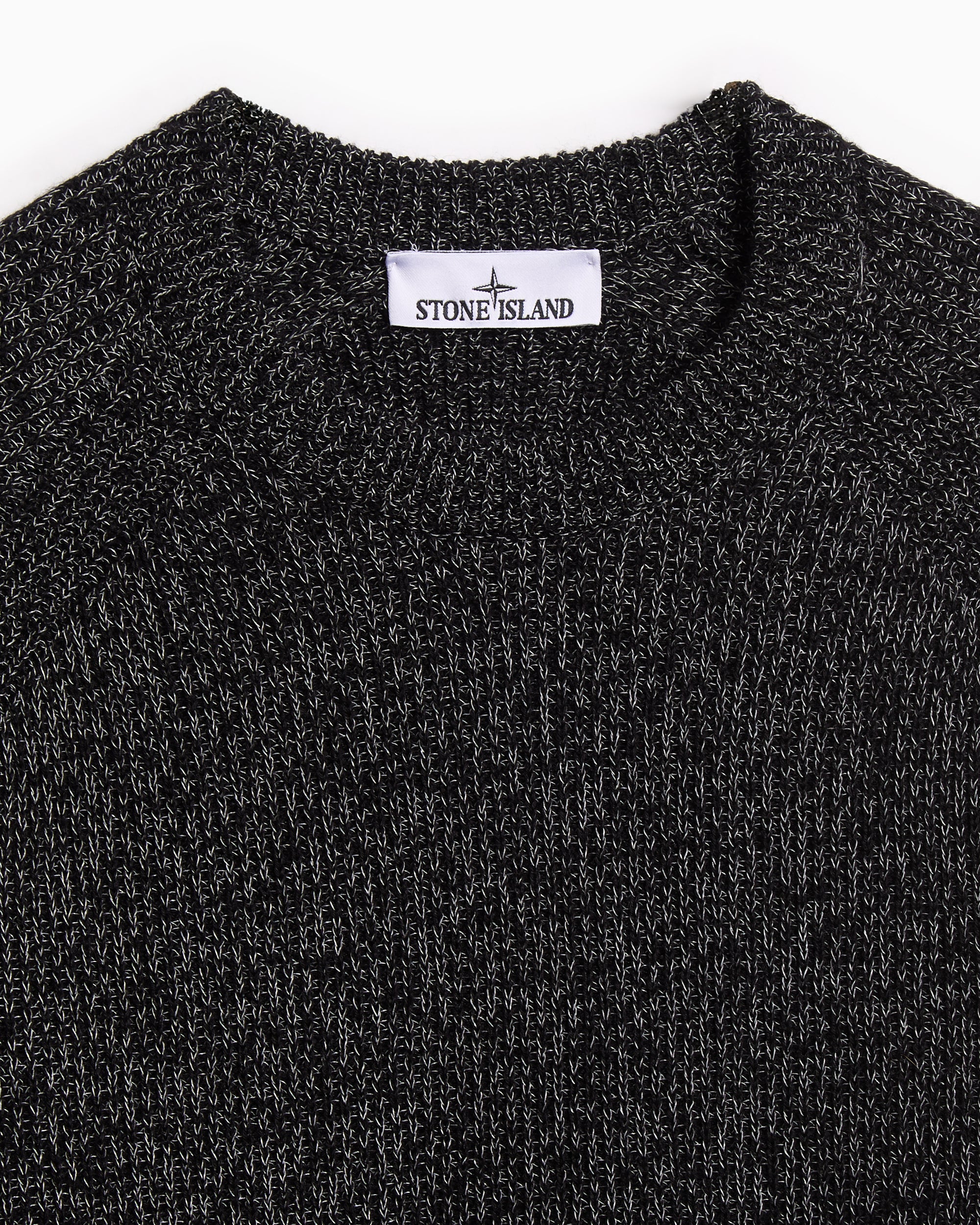 stone  knit ニット　Black STONE ISLAND Lambswool Crew Neck Knit 'Black' 7715508A3-V0029