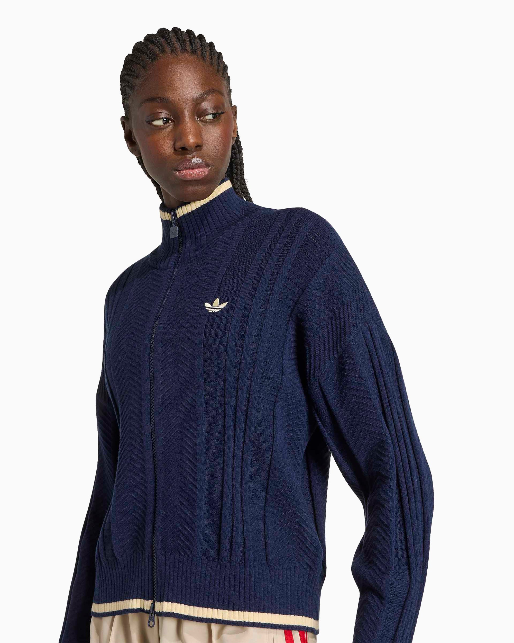 adidas Originals Cable Knit Firebird Slim Women's Zip-Up Sweatshirt