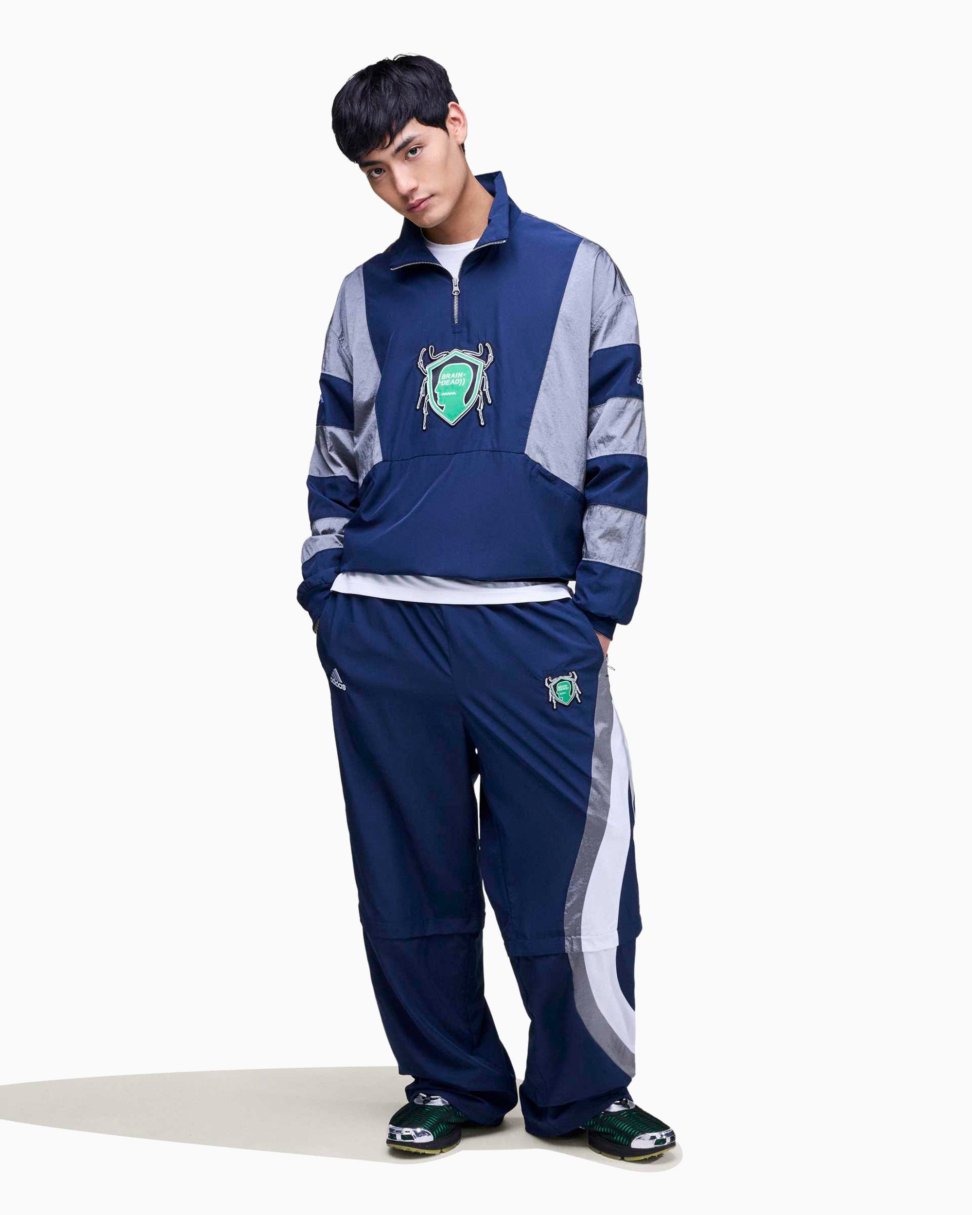 adidas Originals x Brain Dead Men's Half Zip Sweatshirt