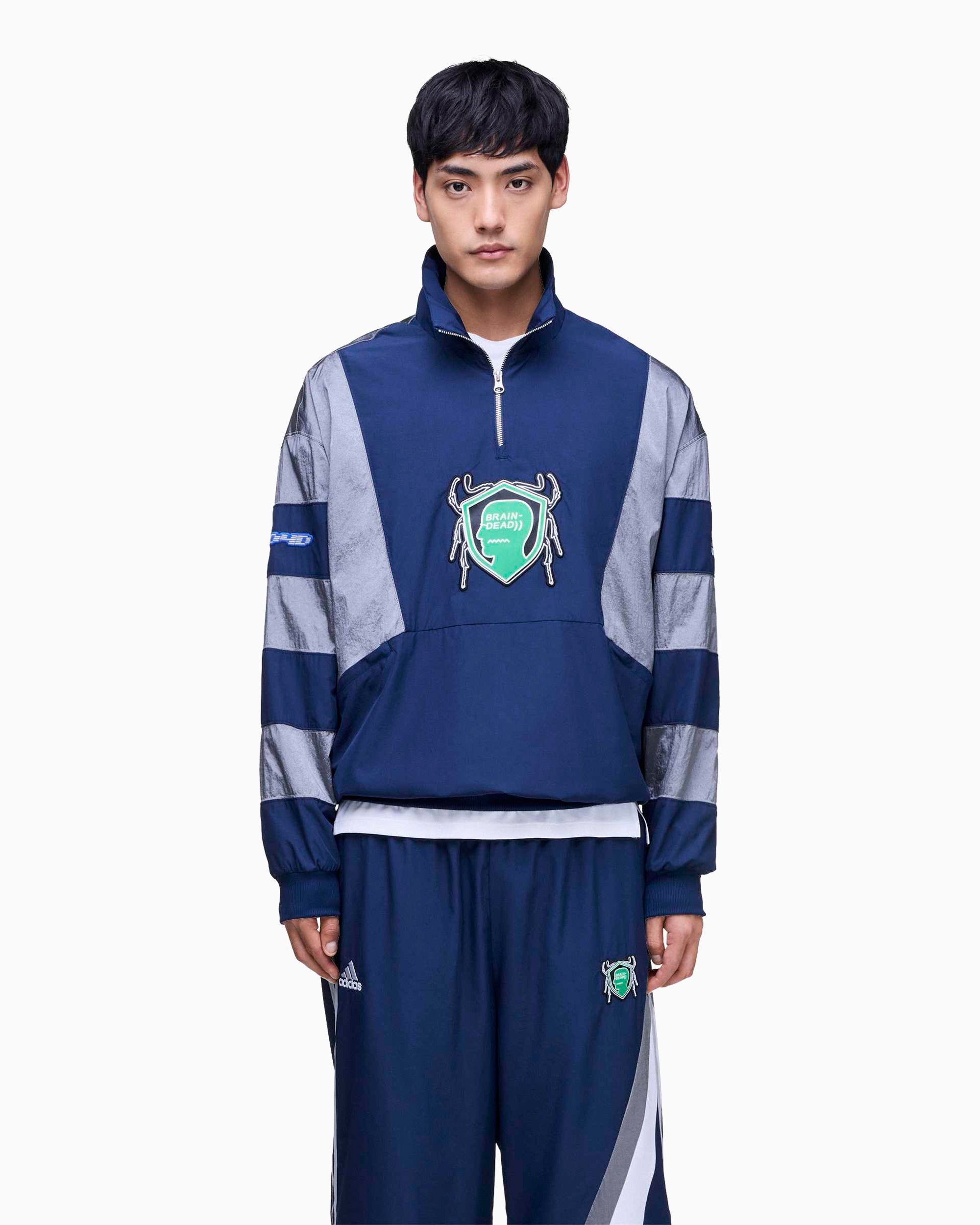 adidas Originals x Brain Dead Men's Half Zip Sweatshirt