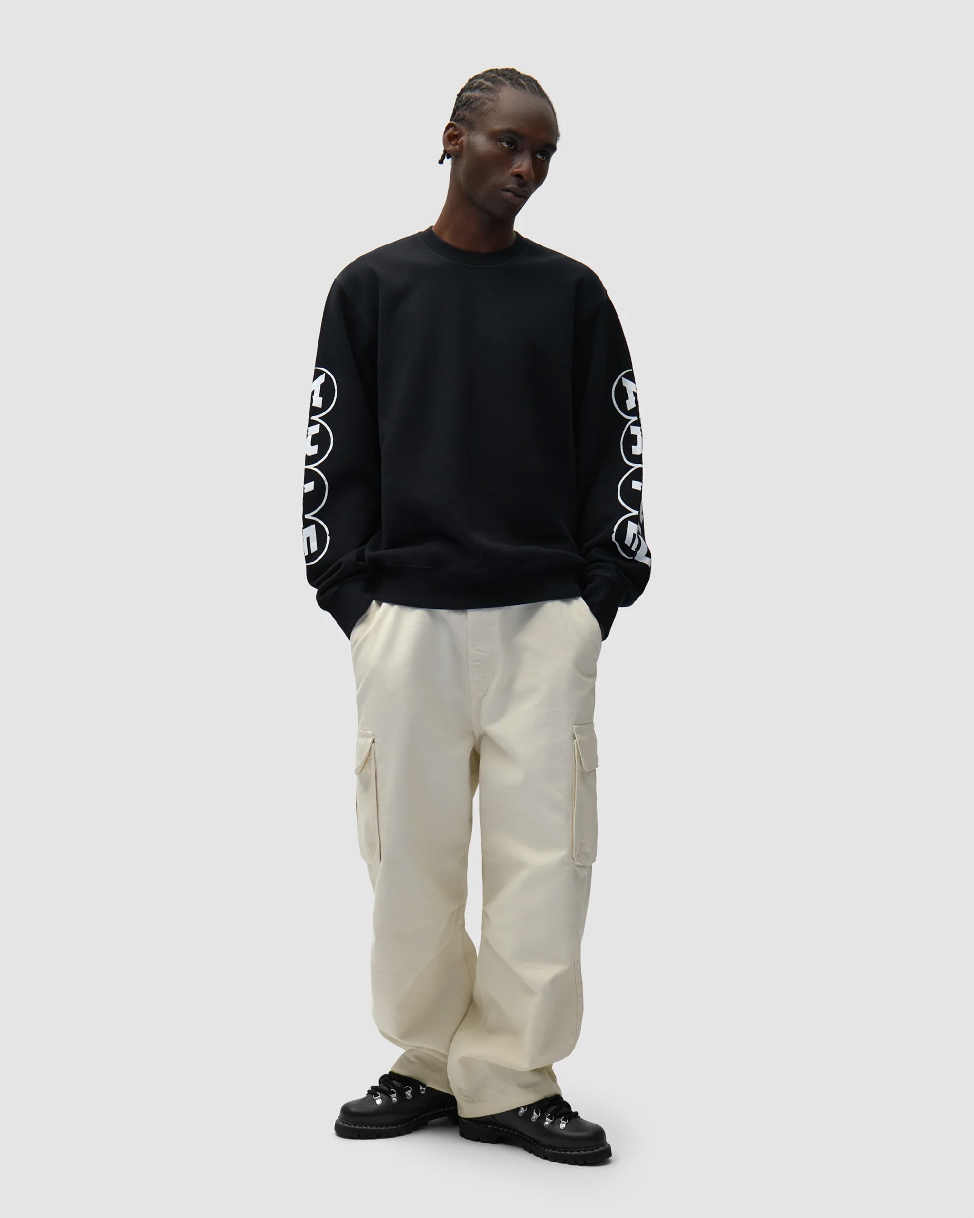 Sweatshirts Arte Antwerp Sleeve Graphic Relaxed Men's Sweatshirt - SS26-158C-Black