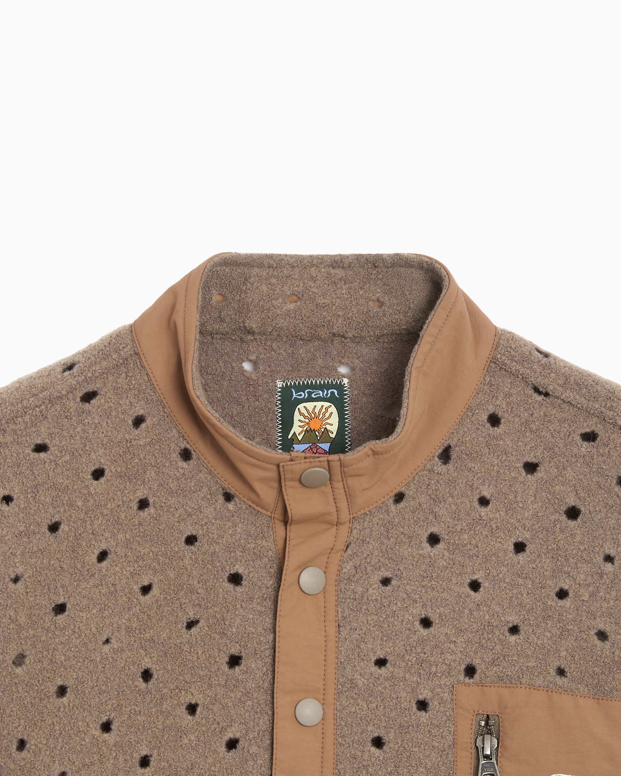 Brain Dead Hole Mock Neck Relaxed Men's Half Zip Sweatshirt