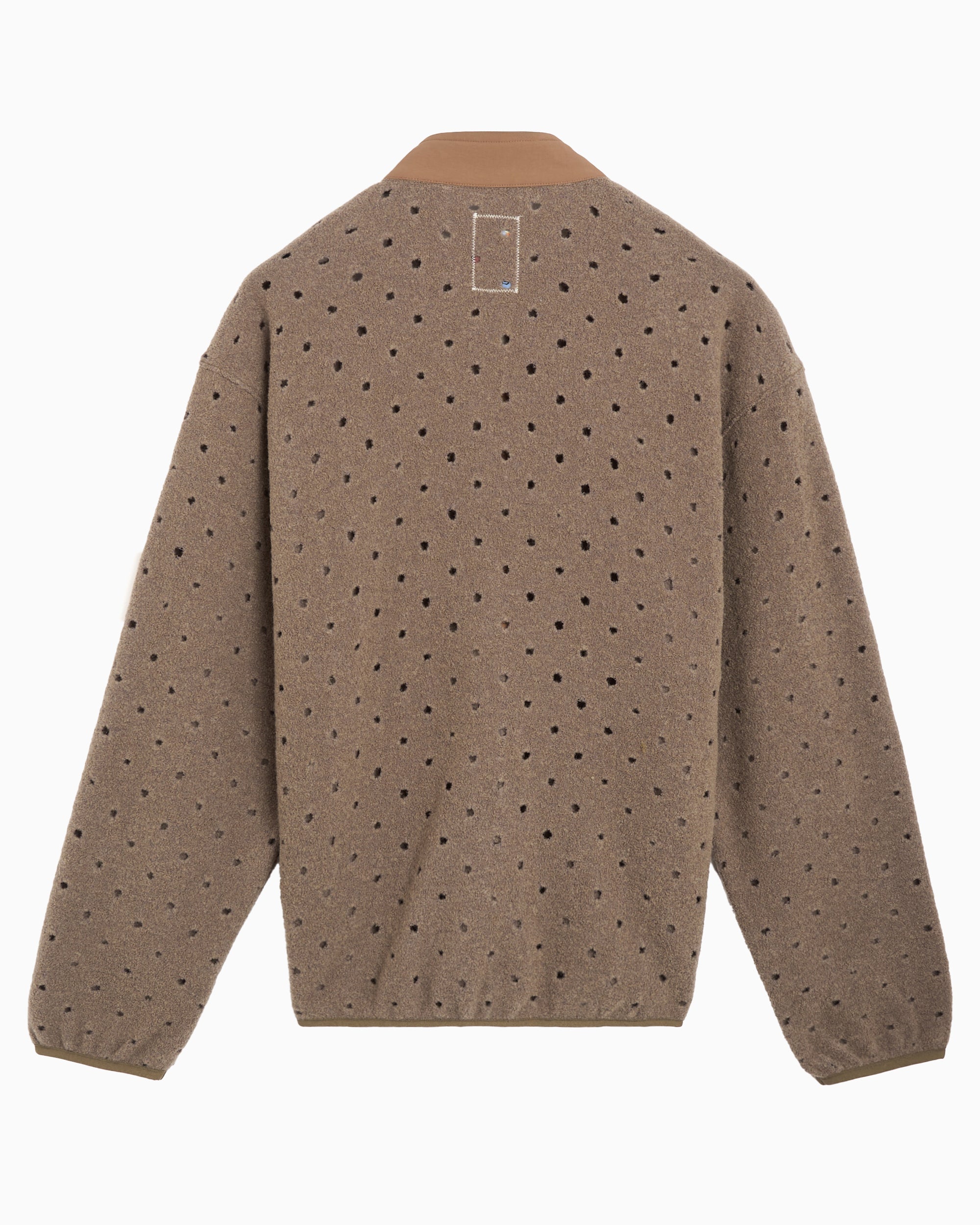 Brain Dead Hole Mock Neck Relaxed Men's Half Zip Sweatshirt
