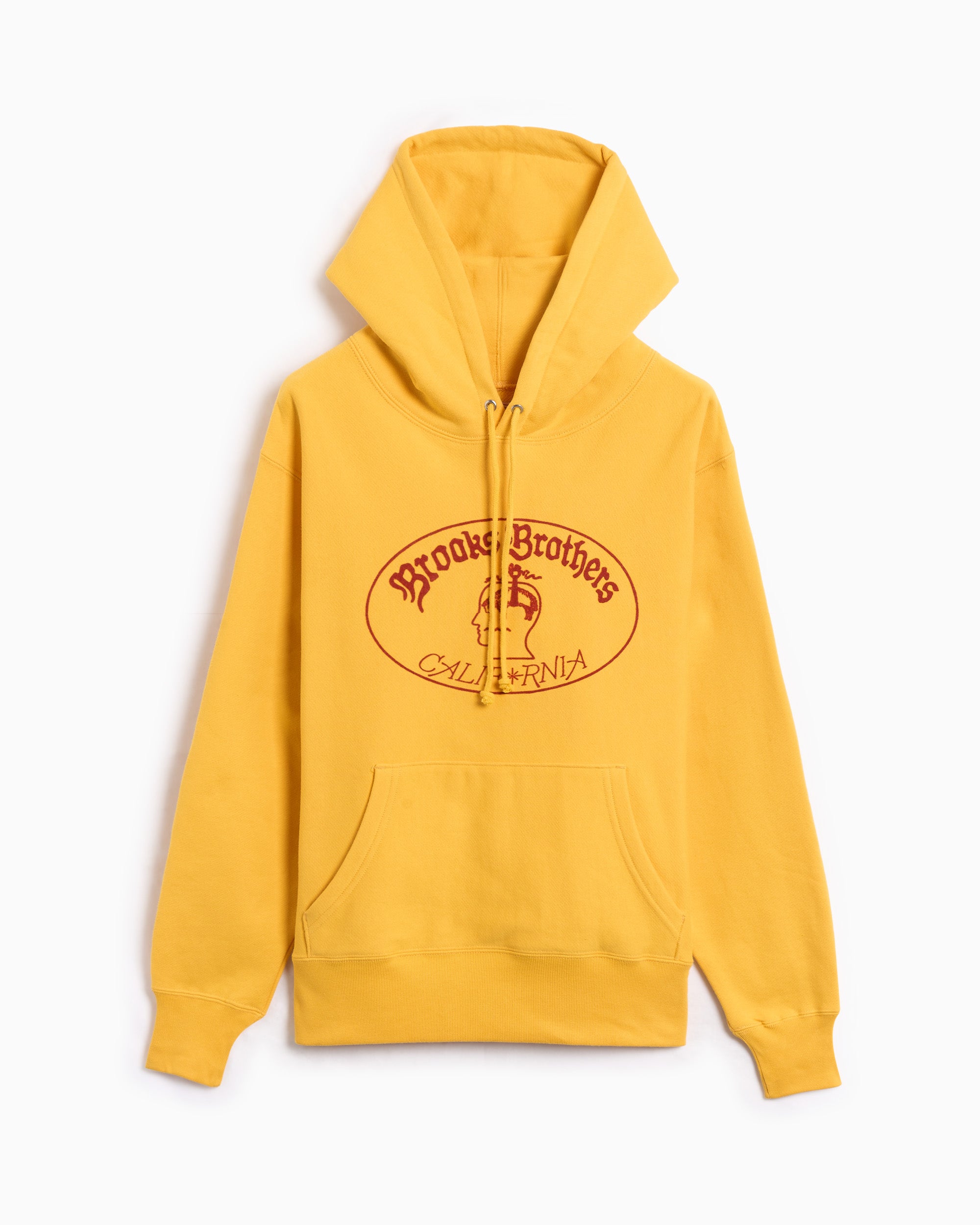 Sudadera con capucha con logo Brain Dead x Brooks Brothers para hombre Amarillo S