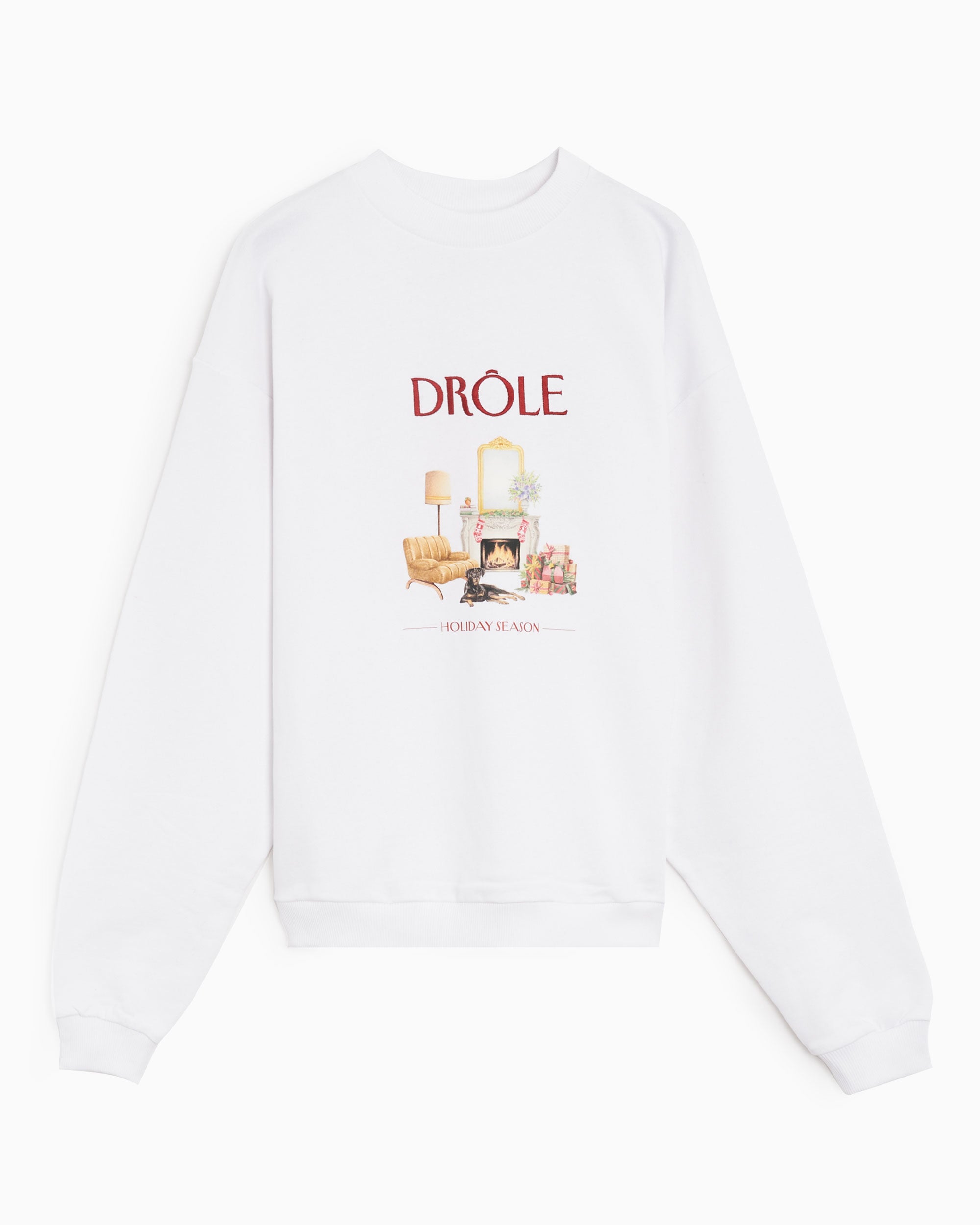 Sweatshirts Drôle de Monsieur Holiday Season Men's Sweatshirt Men's Sweatshirt - SW114-CO001-WT