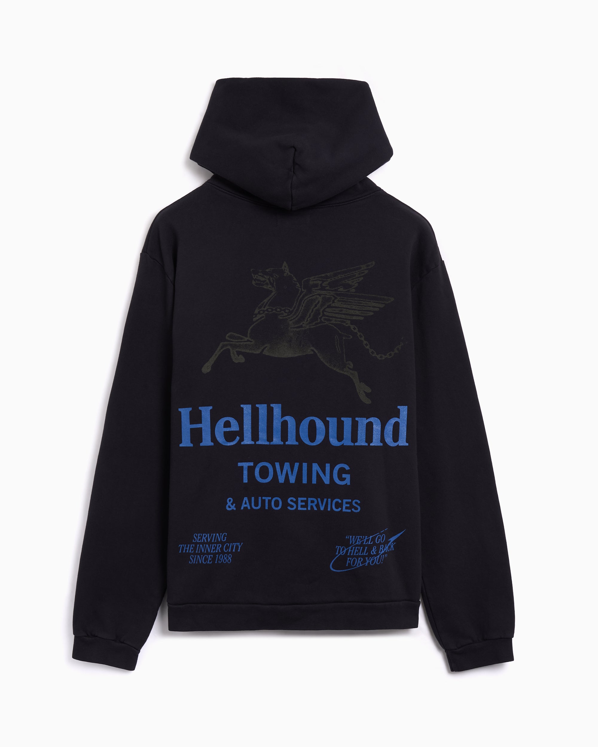 Sweatshirts Honor The Gift® Hellhound Towing Graphic Relaxed Men's Hoodie - HTG250561-BLACK