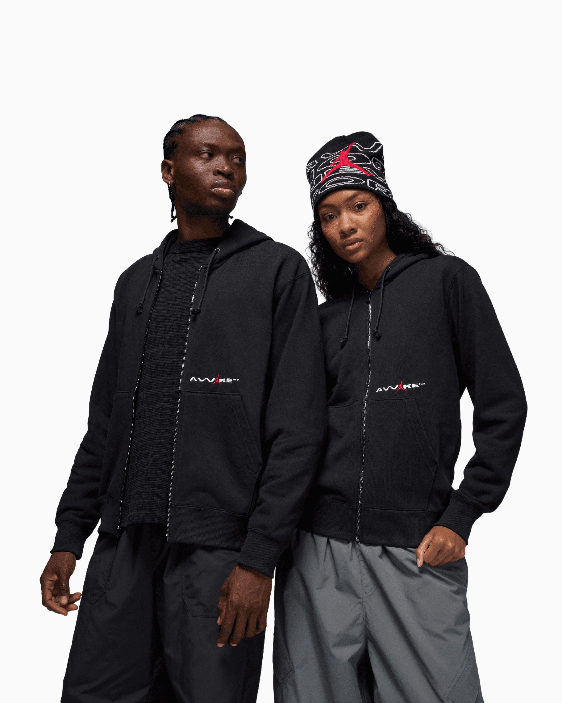 x Jordan Awake ブラック フード付きパーカー NYC トップス