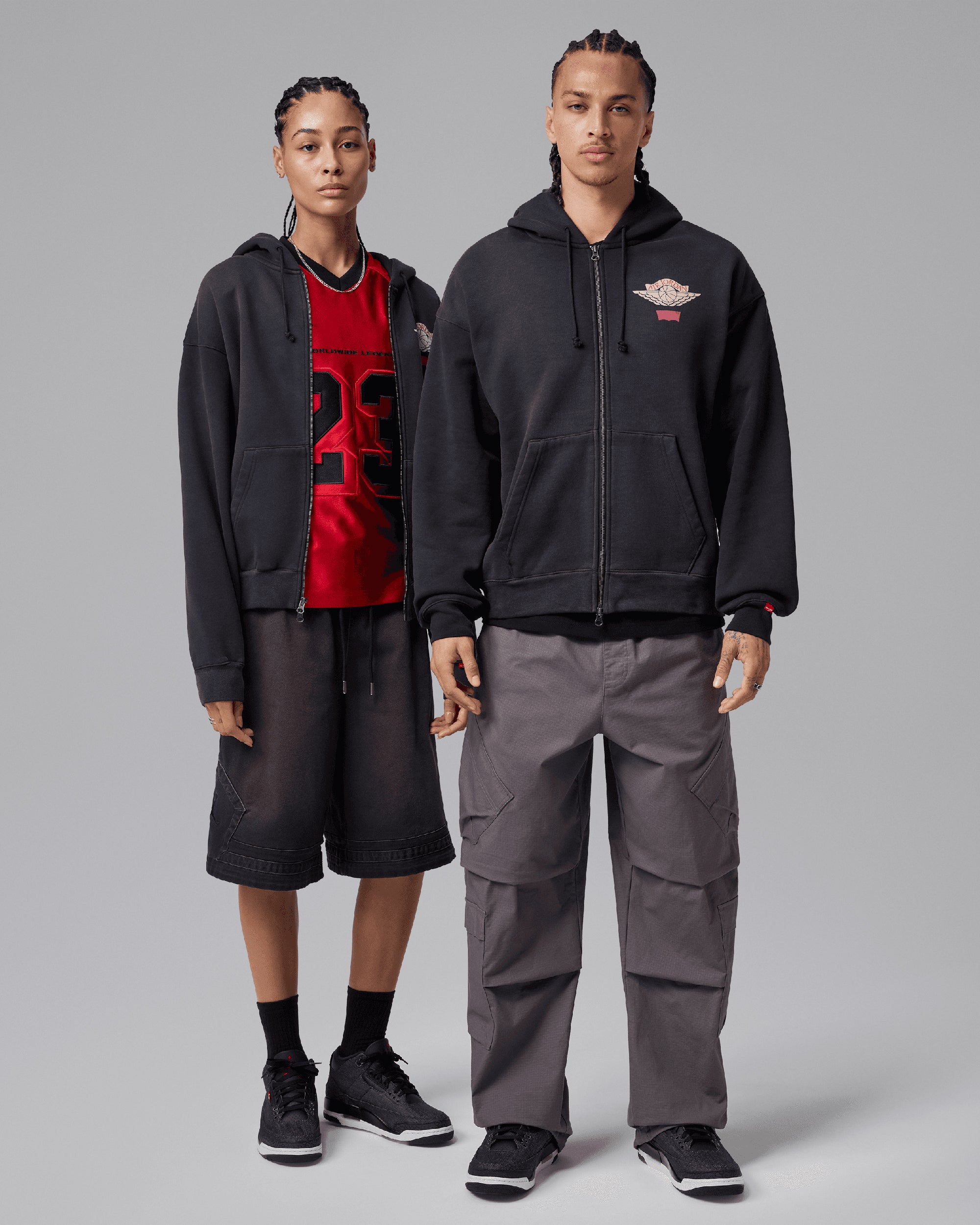 Jordan x Levi's Logo With Hood Relaxed Men's Zip-Up Sweatshirt