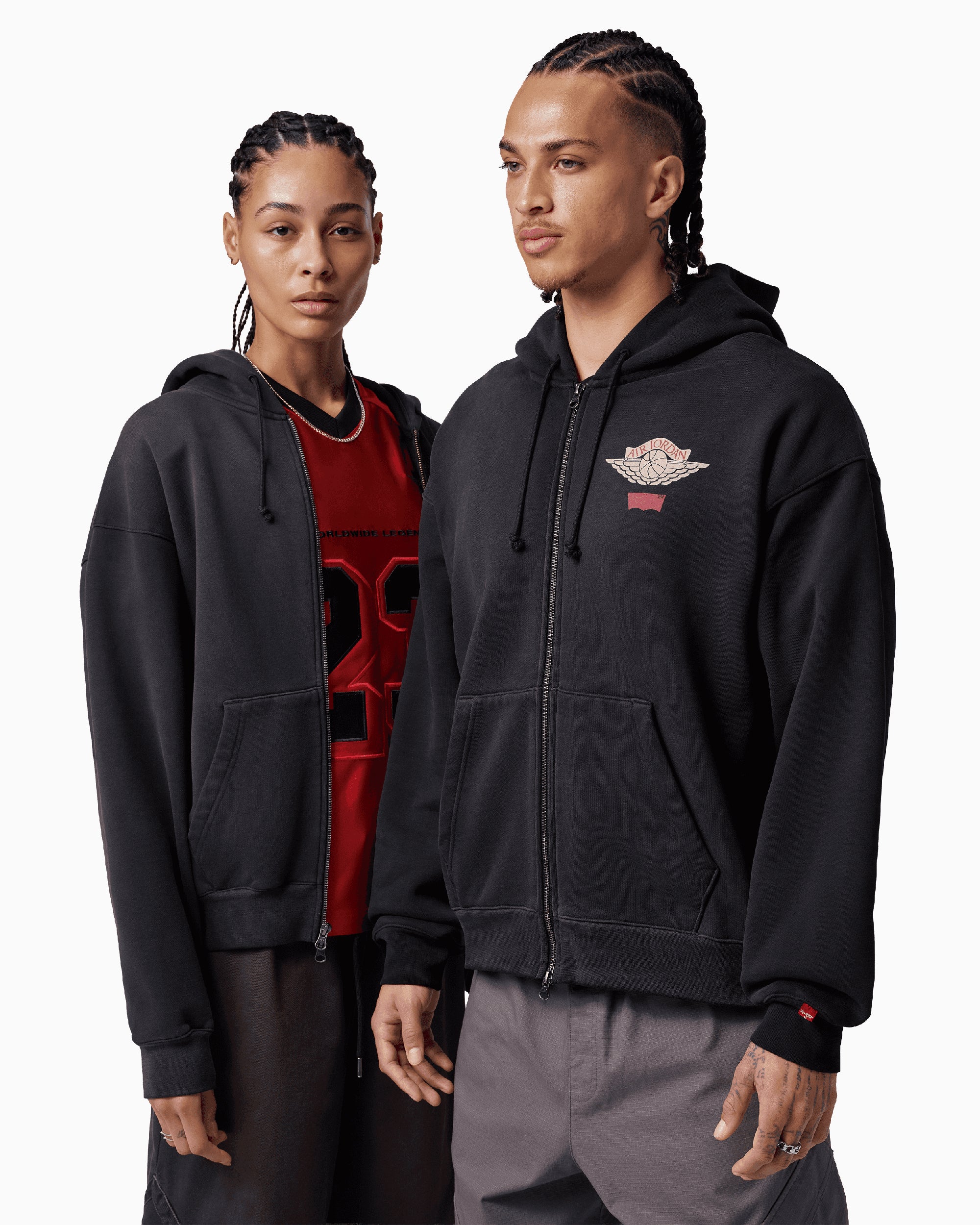 Jordan x Levi's Logo With Hood Relaxed Men's Zip-Up Sweatshirt