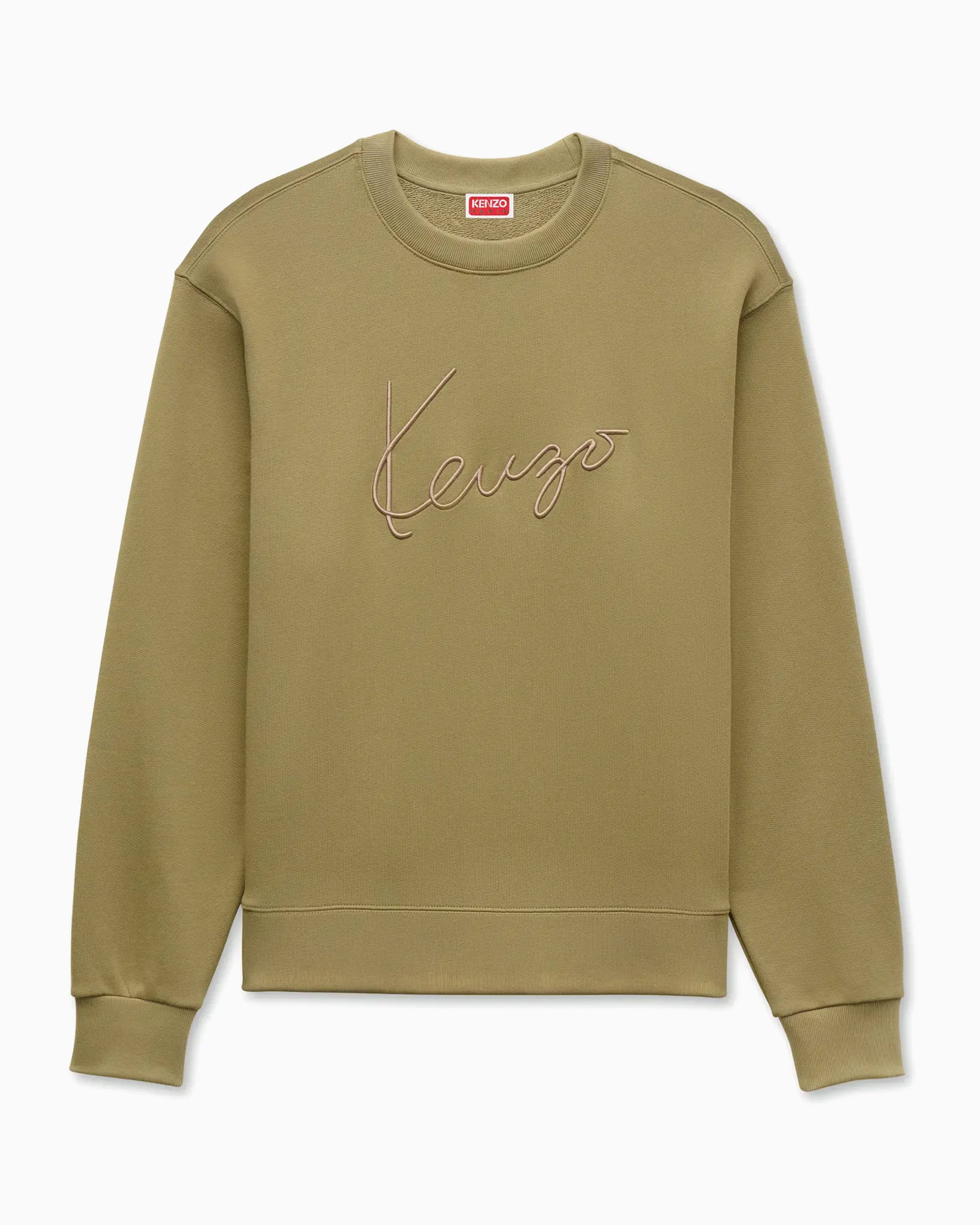 KENZO　トレーナー　カーキ　Mサイズ Kenzo Signature Embroidered Men's Sweatshirt