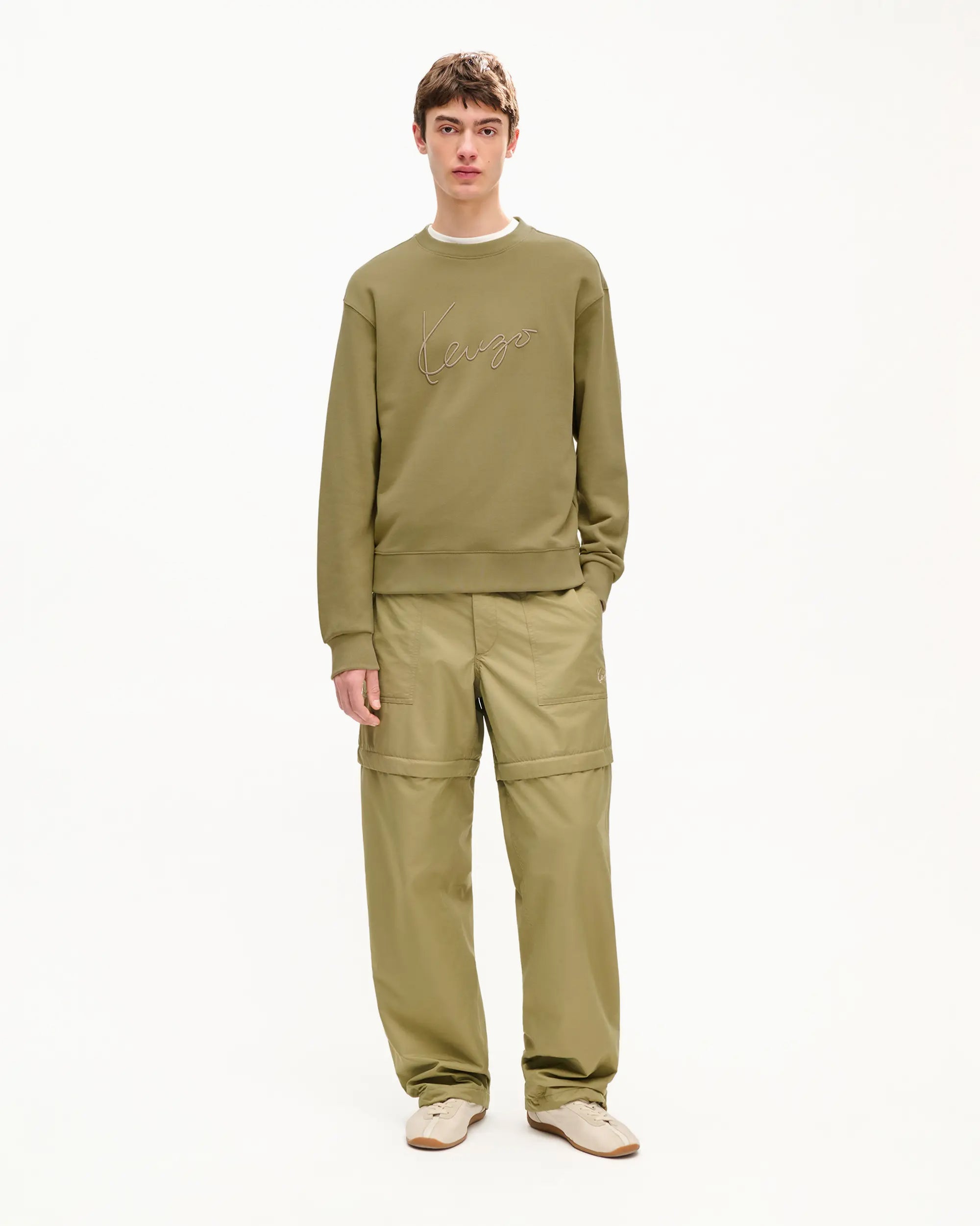 KENZO　トレーナー　カーキ　Mサイズ Kenzo Signature Embroidered Men's Sweatshirt