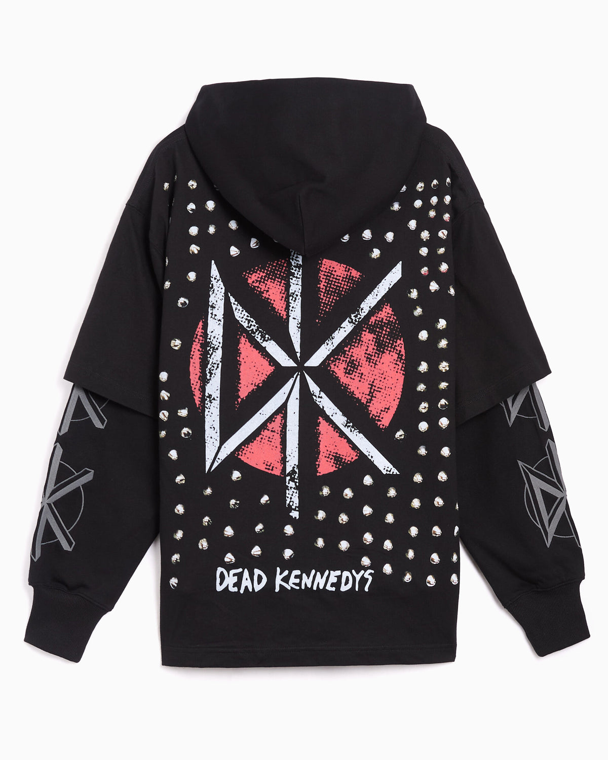 Sweatshirts Pleasures x Dead Kennedys Layered Graphic Relaxed Men's Hoodie - P26FDK002-BLACK