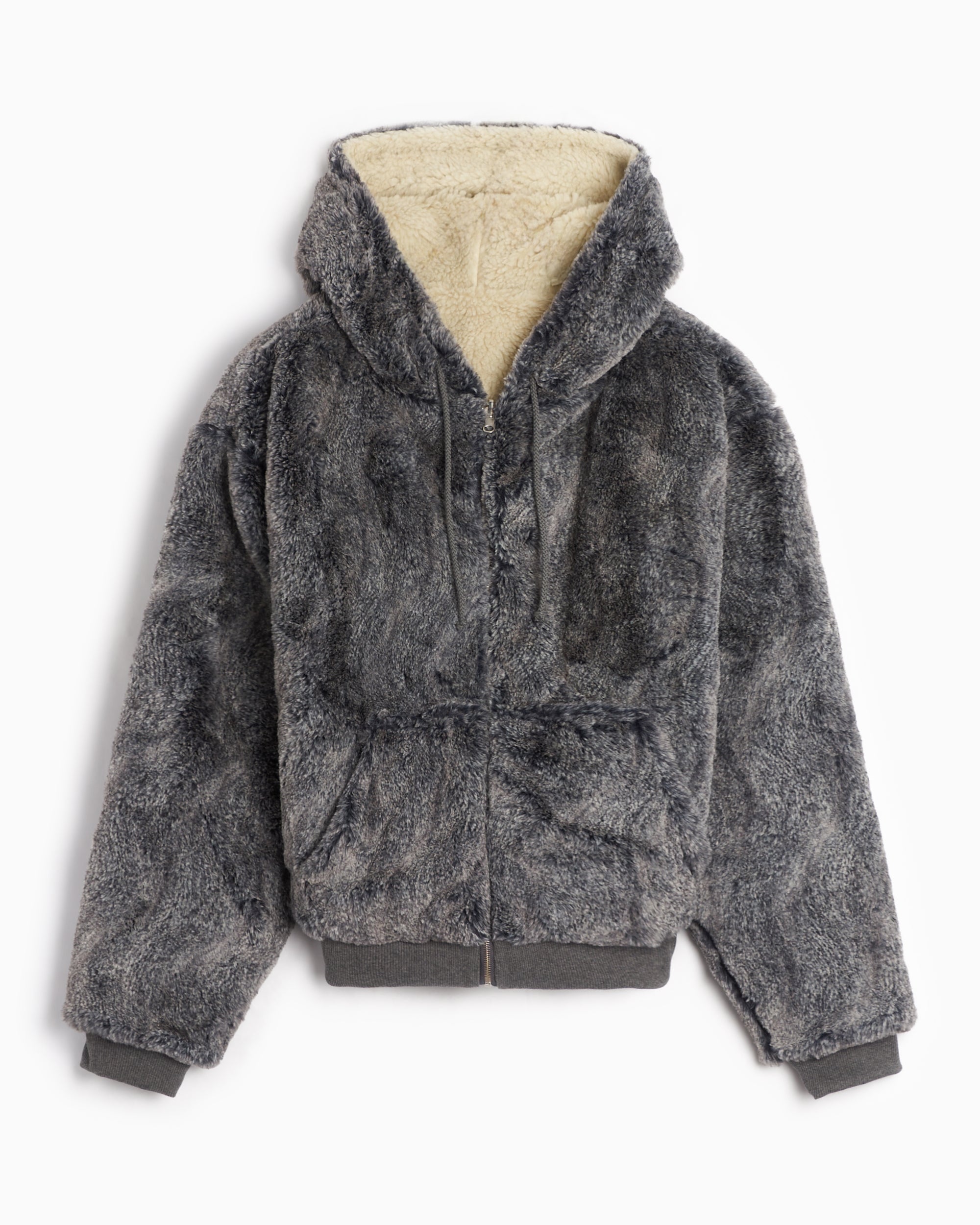 Sweatshirts Sky High Farm Workwear Wolf And Sheep Unisex Reversible Knit Hoodie Unisex Hoodie - SHF04T026-1