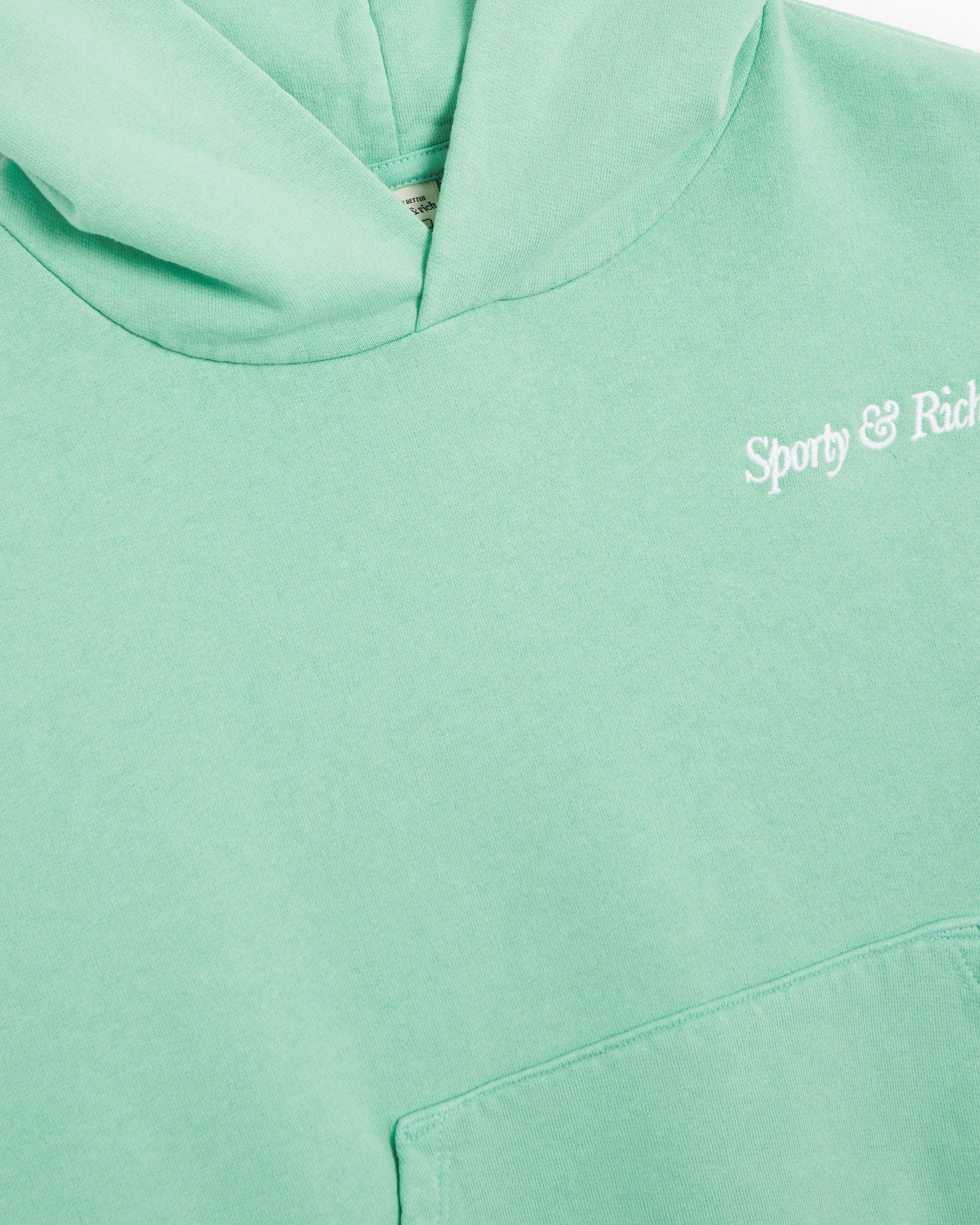 Sporty & Rich Embroidered Italic Logo Women's Cropped Hoodie Women's H