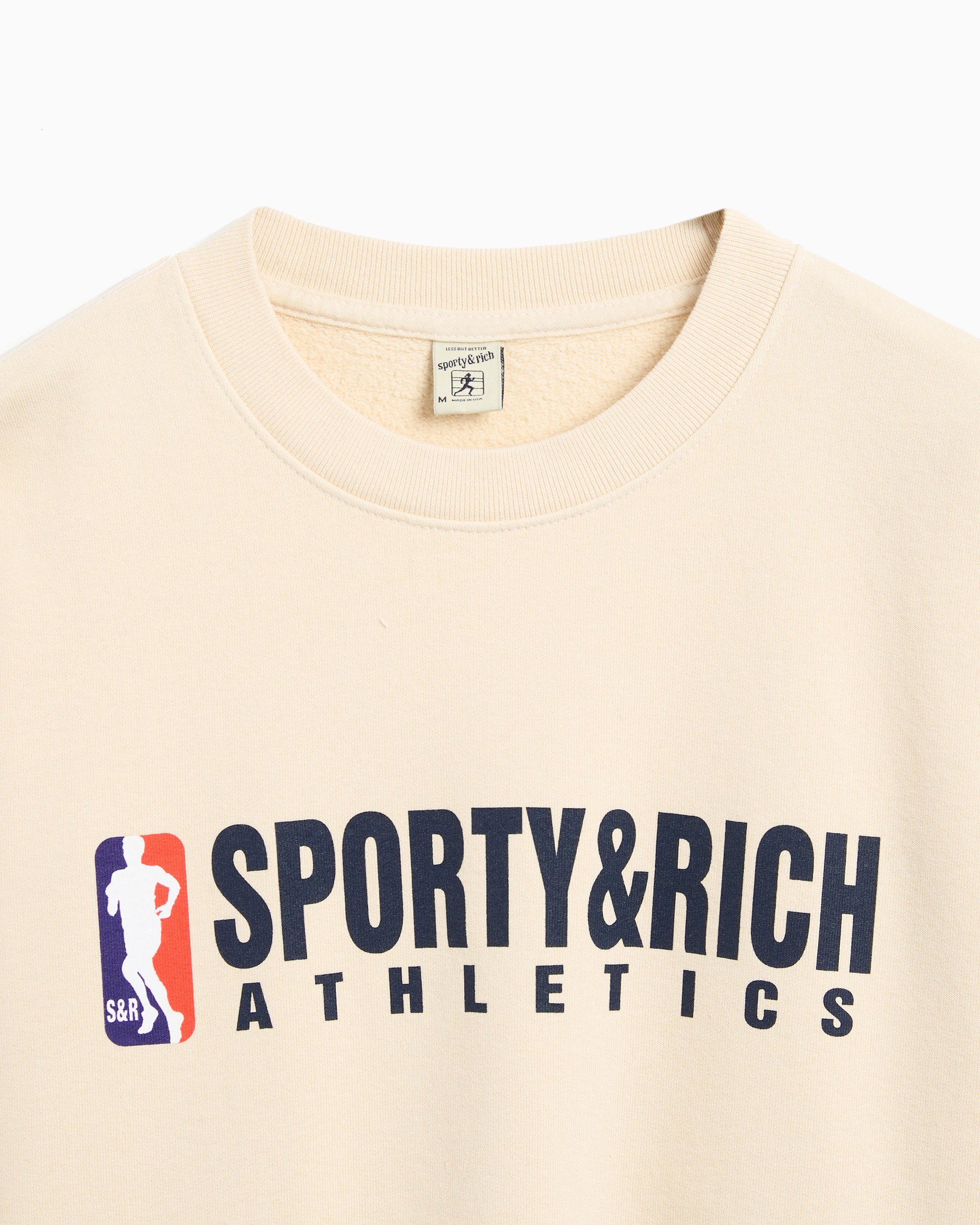 L'Appartement【SPORTY&amp;RICH】 LOGO CREWNEC Sporty & Rich Beige Team Logo Crewneck Jumper
