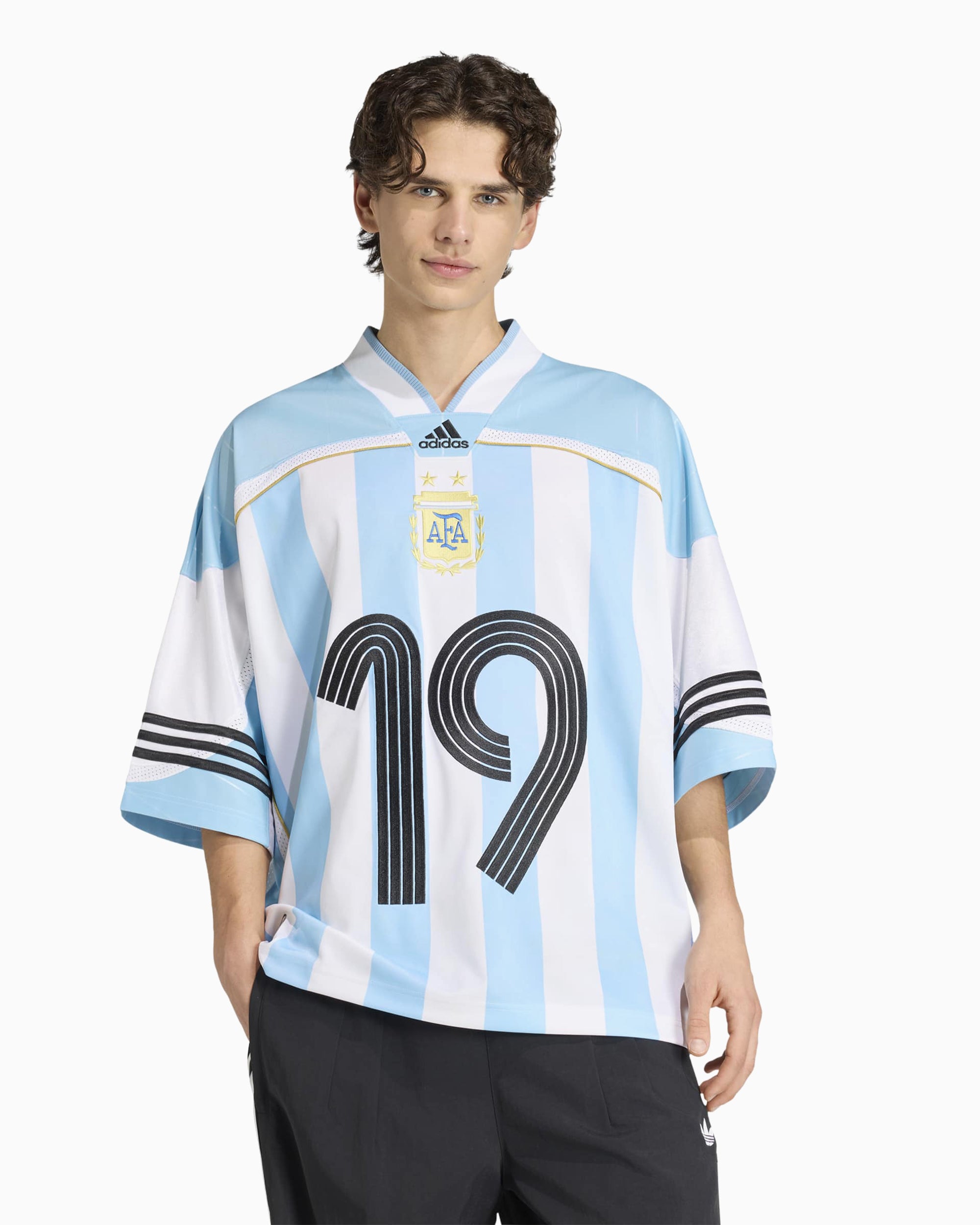 T-Shirts adidas Originals Bringback Remixed "Argentina" Logo Half-Sleeved Relaxed Men's Jersey T-Shirt - KD5982