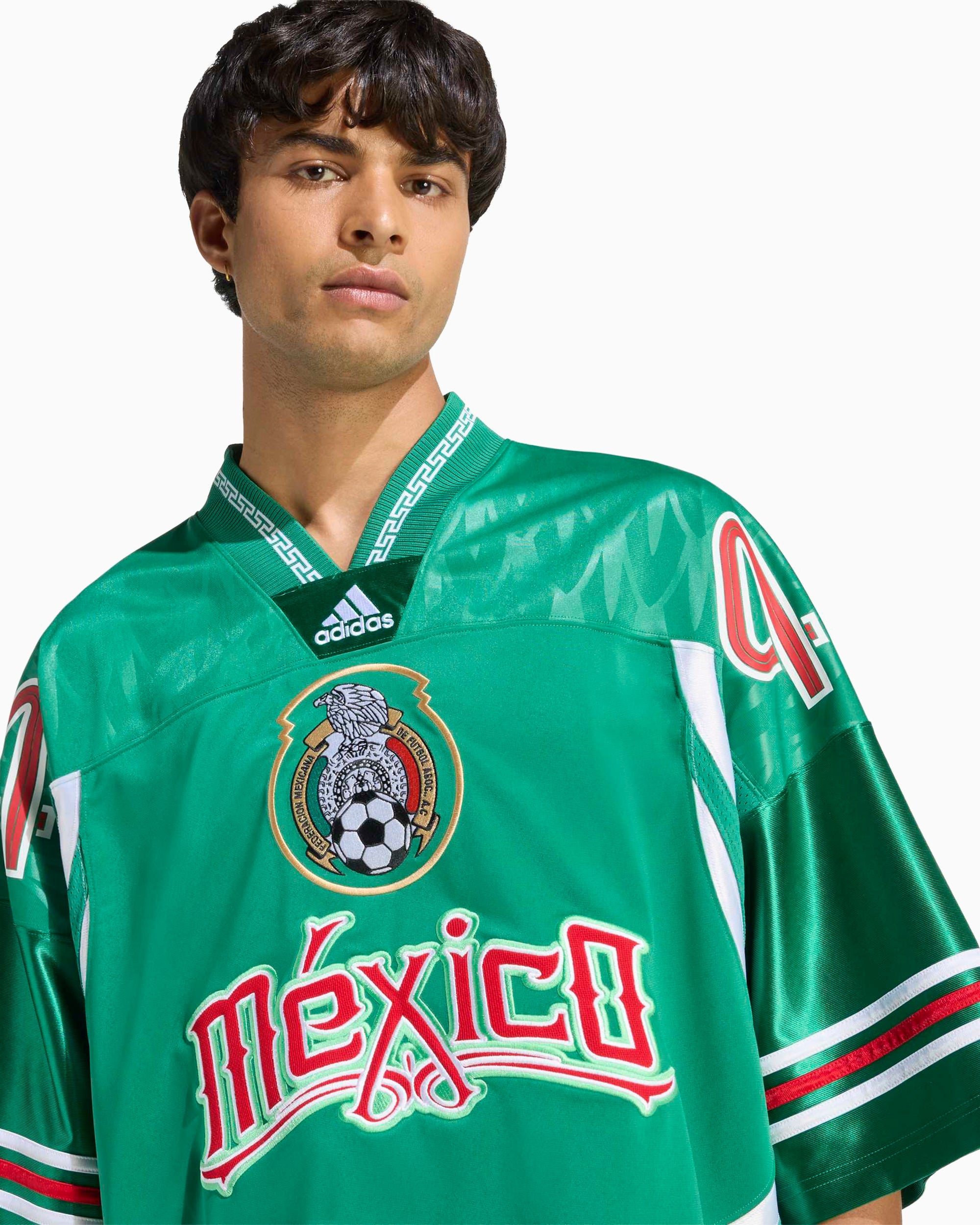 T-Shirts adidas Originals Bringback Remixed "Mexico" Logo Half-Sleeved Relaxed Men's Jersey T-Shirt - KD5986