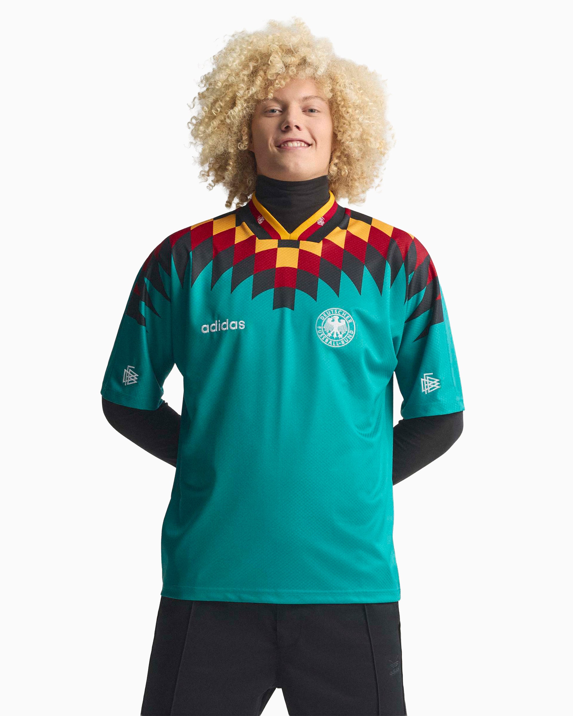 希少 当時モノ ユニフォーム adidas／94 ドイツ ゲームシャツ adidas Originals Germany 1994 Football 2nd Kit Relaxed Men's Jersey T-