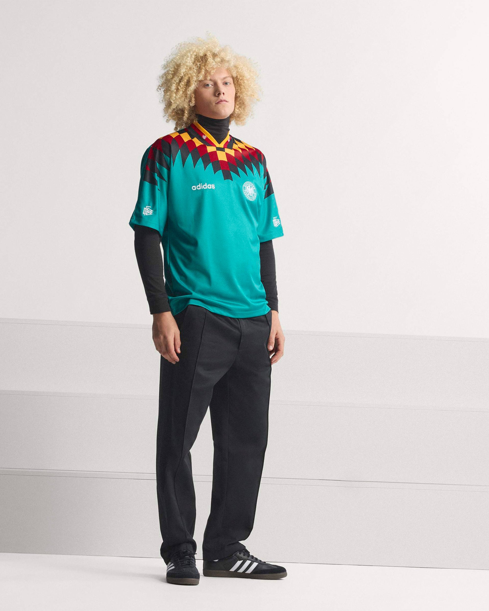 希少 当時モノ ユニフォーム adidas／94 ドイツ ゲームシャツ adidas Originals Germany 1994 Football 2nd Kit Relaxed Men's Jersey T-