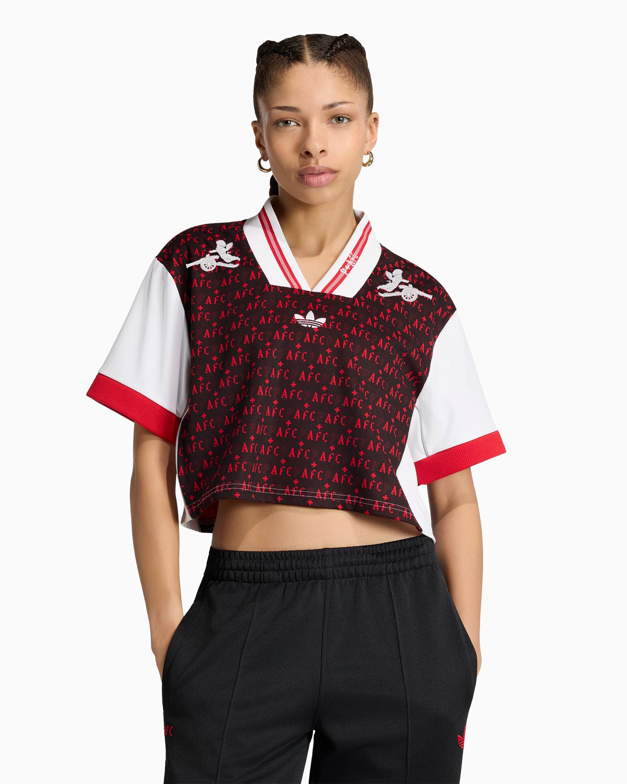 T-Shirts adidas Originals x Arsenal FC x Places+Faces 25/26 Logo Crop Women's Jersey T-Shirt - KC1214