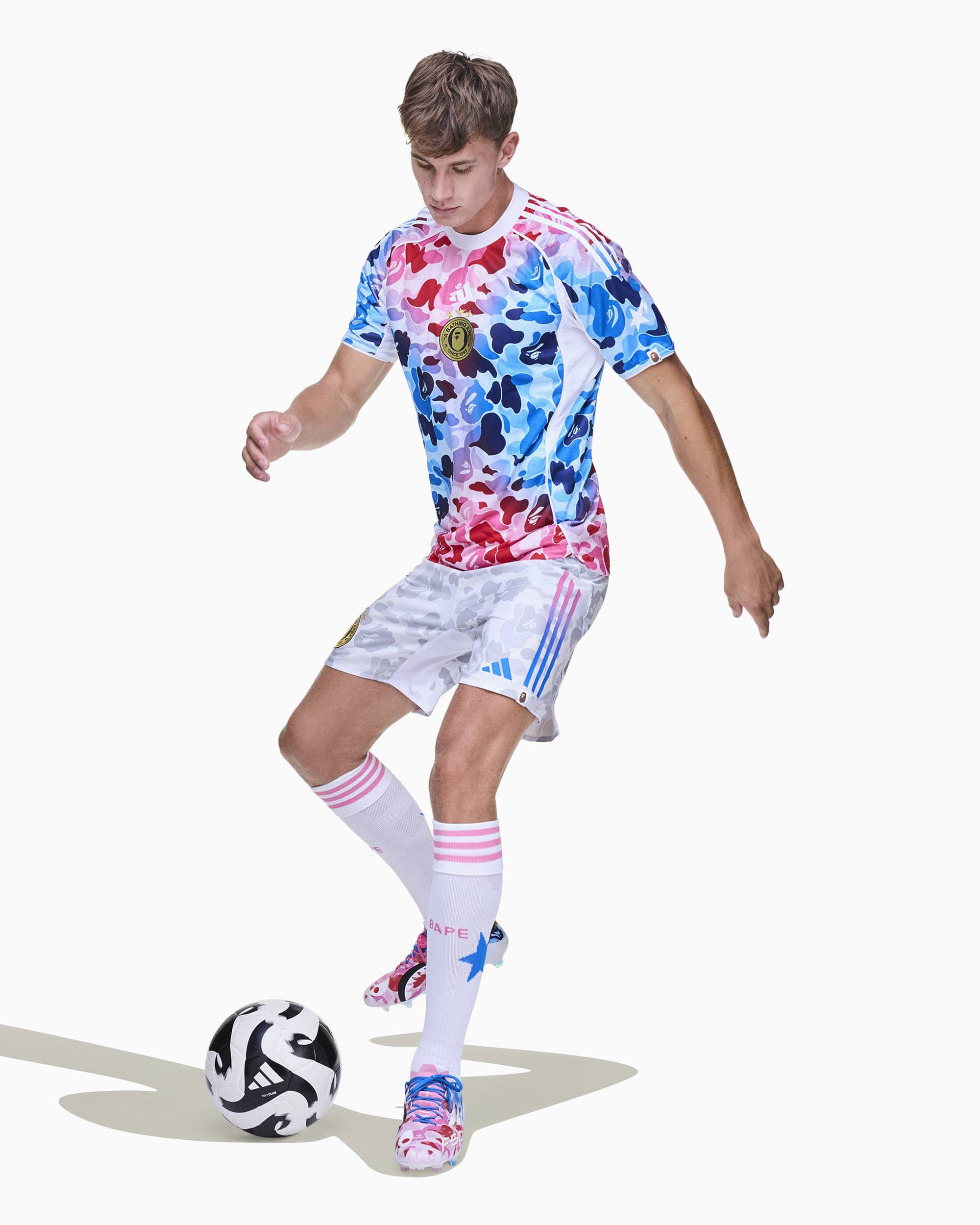 adidas Originals x BAPE Football Graphic Slim Men's Jersey T-Shirt