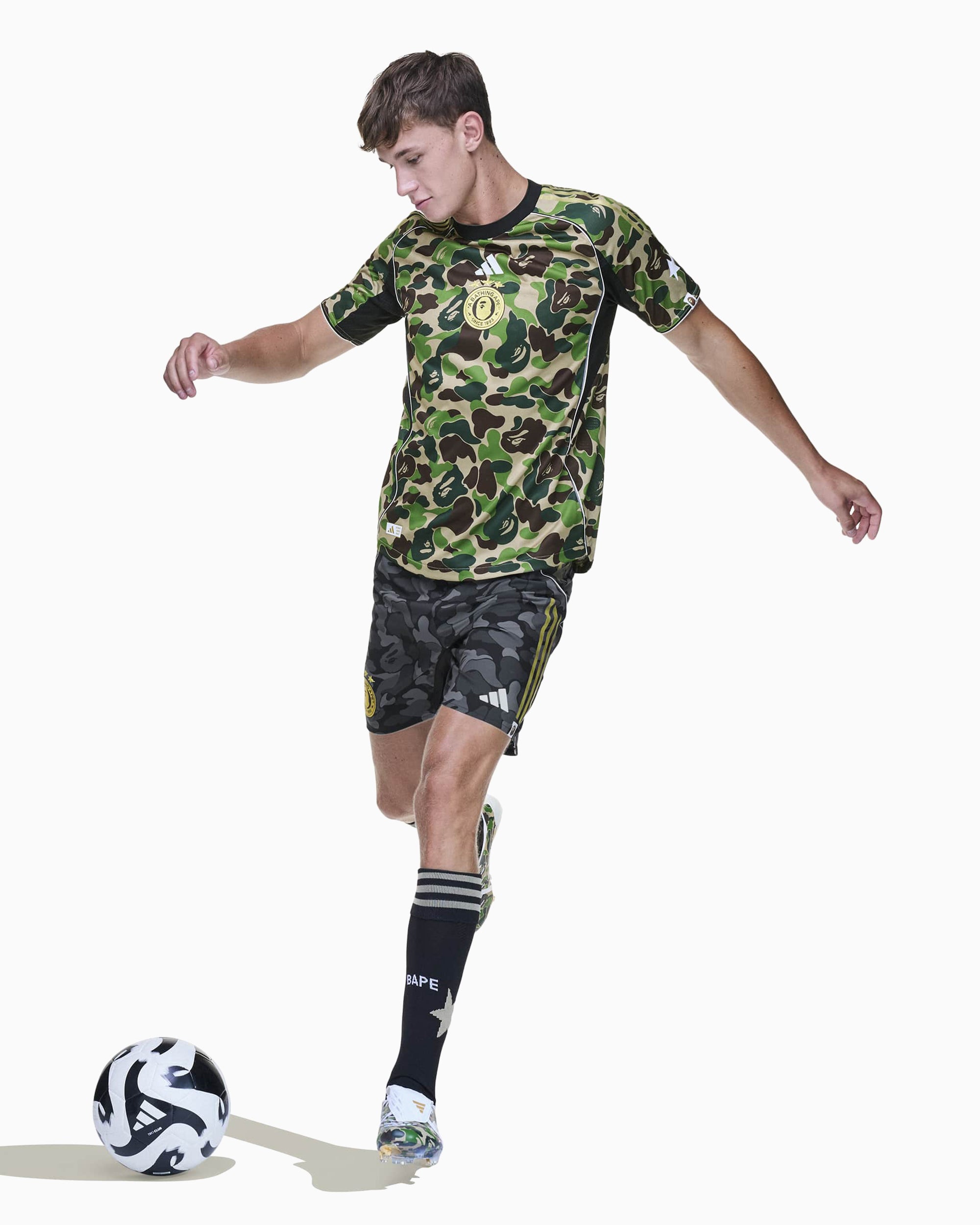 adidas Originals x BAPE Football Graphic Slim Men's Jersey T-Shirt