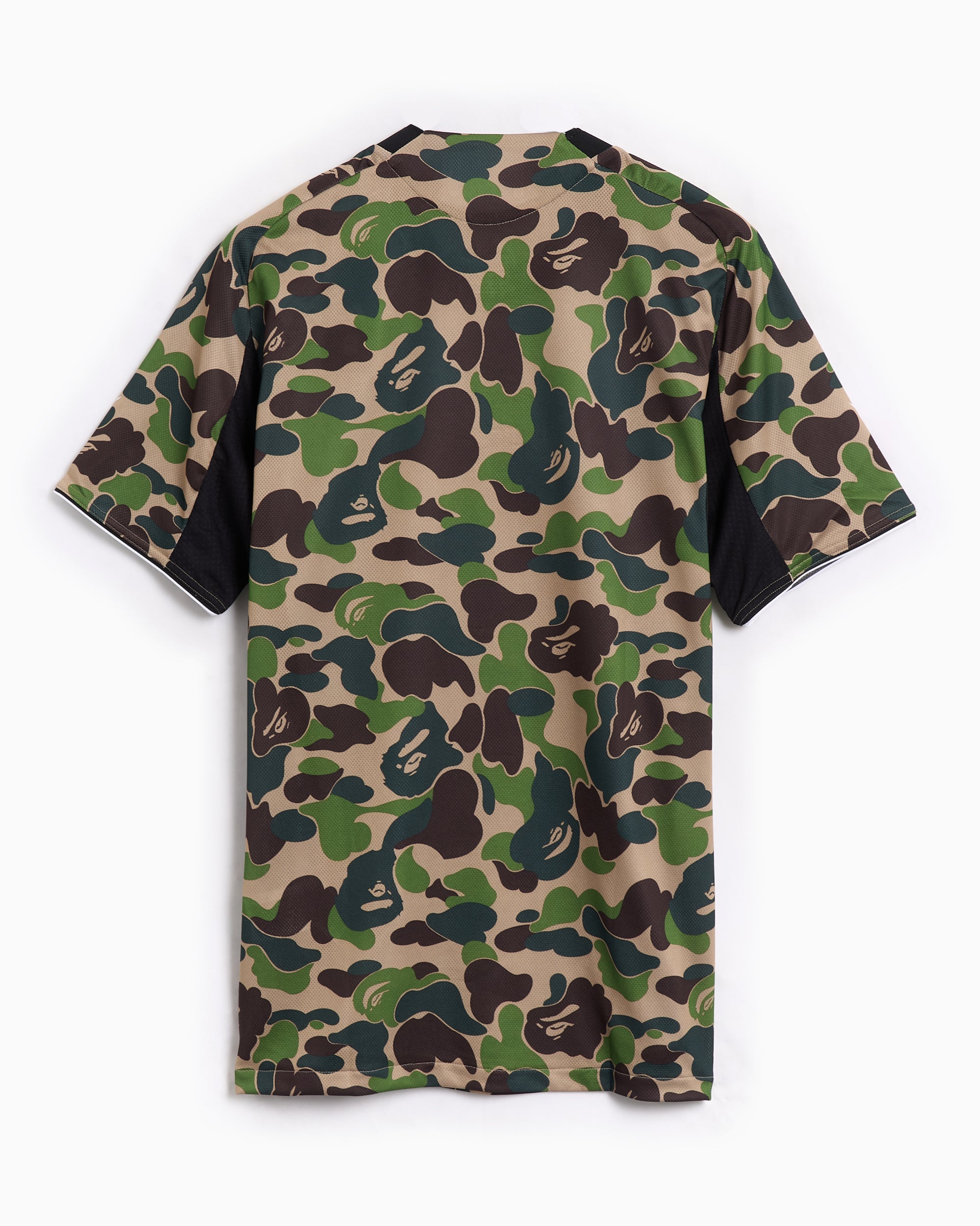 BAPE × adidas カモ ゲームシャツ S Bape X adidas Originals Football Graphic Slim Jersey T-Shirt Camo