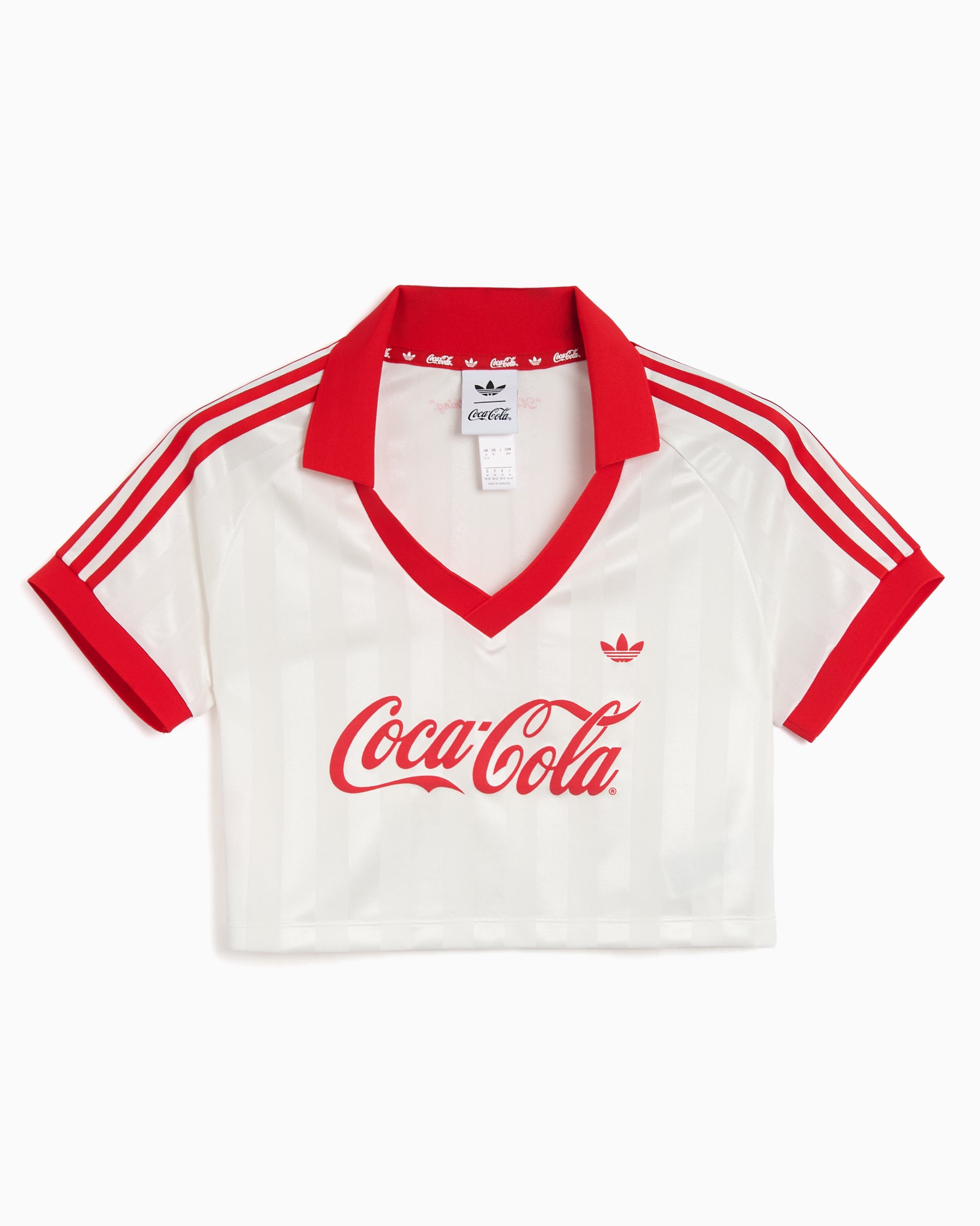 Coca-Cola Vネックシャツ ホワイト/レッド adidas Originals x Coca-Cola Logo Crop Women's Jersey T-Shirt