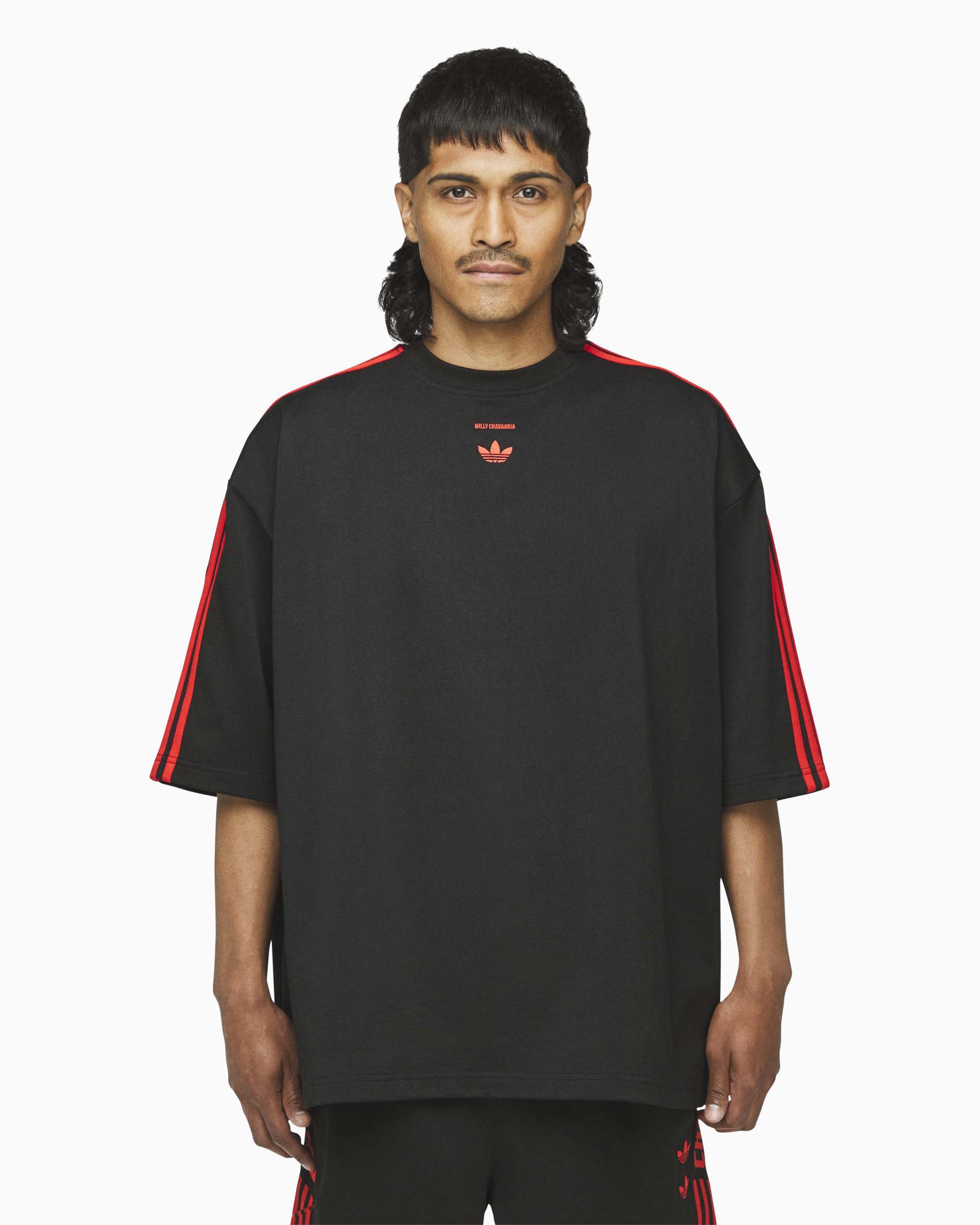 adidas Willy Chavarria Tシャツ 黒/赤 adidas Originals x Willy Chavarria x Willy Chavarria Signature Oversiz