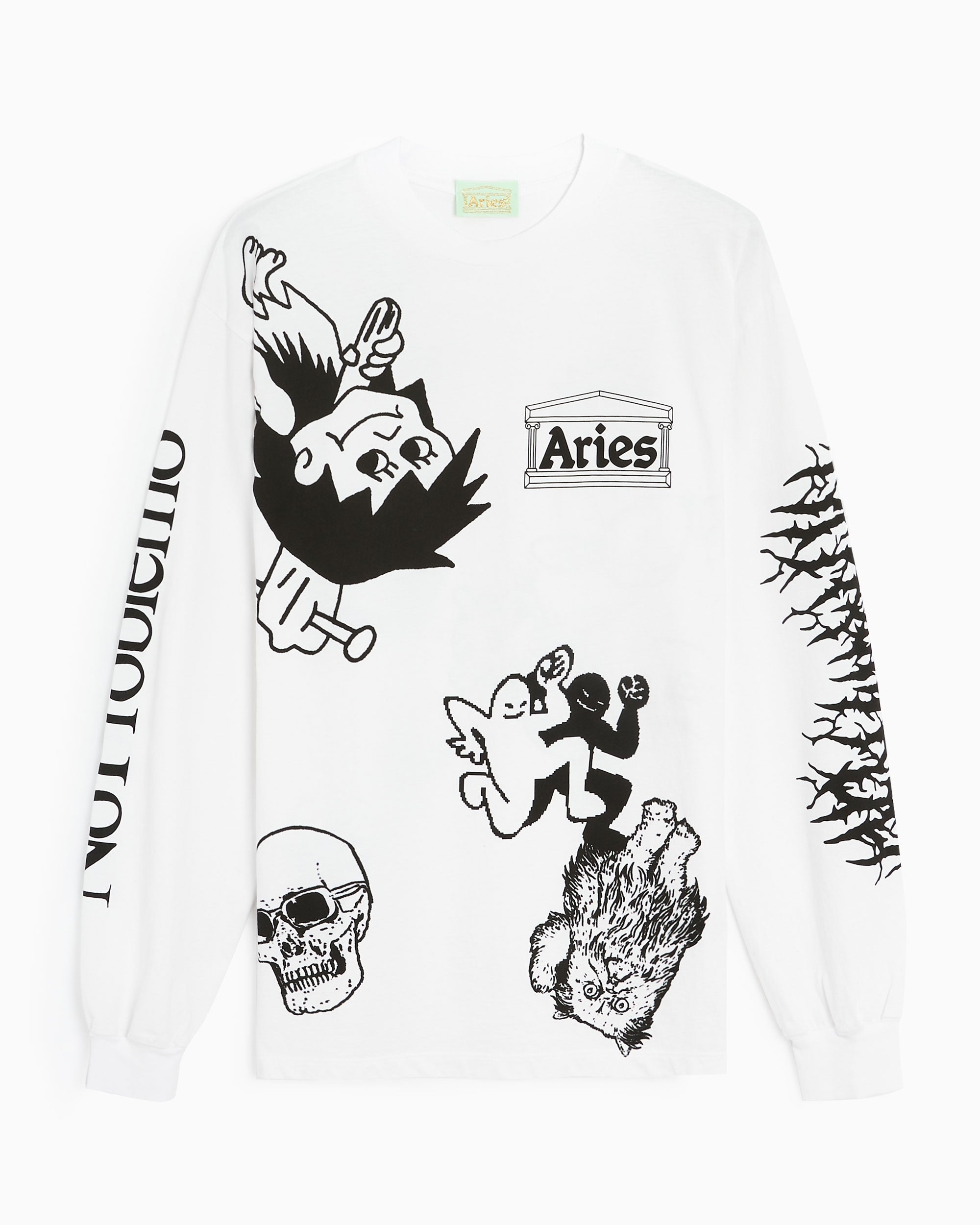 Aries Tシャツ COMMUNE Aries Graphic Mashup Men's Long Sleeve T-Shirt Men's T-Shirt