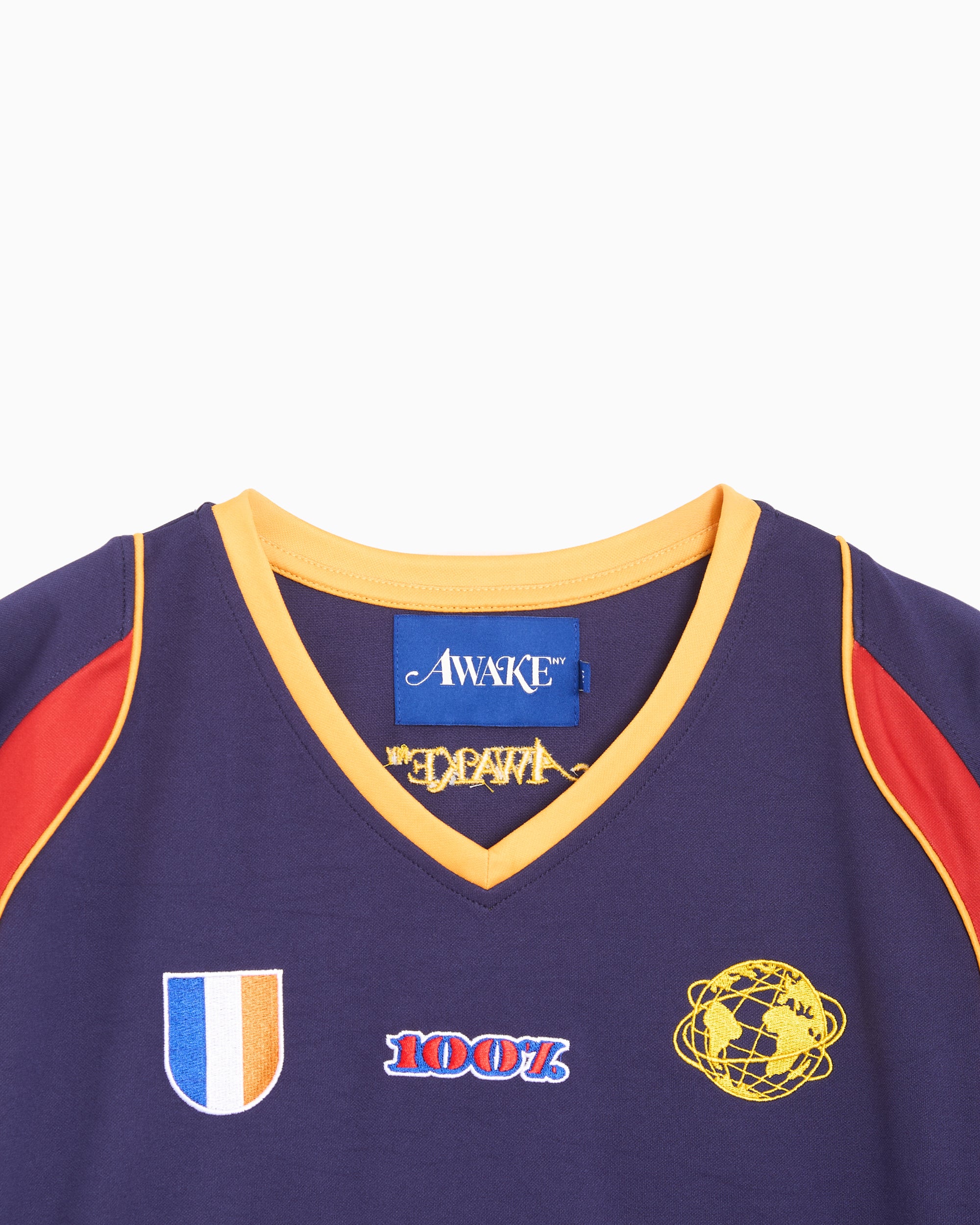 T-Shirts Awake NY Unisphere Warm Up Graphic Relaxed Men's Jersey T-Shirt - AWK-SP26-TP009-BLU