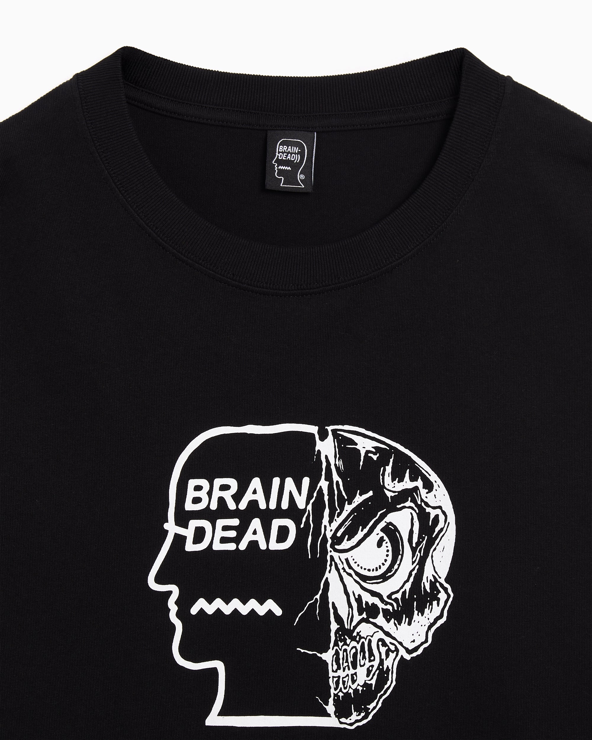 Brain Dead Skull Mech Graphic Long-Sleeved Relaxed Men's T-Shirt