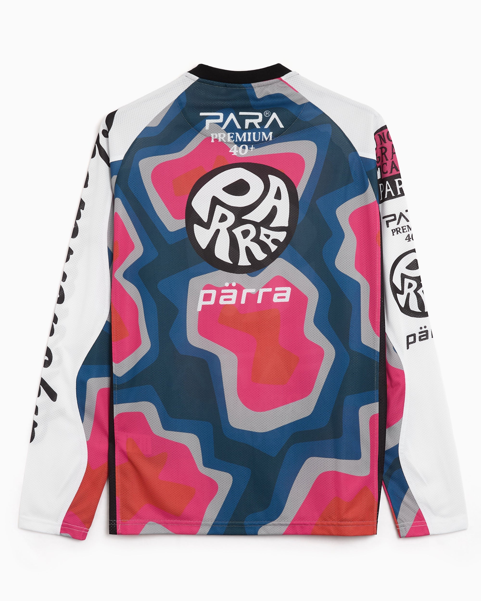T-Shirts by Parra MTB Competition Graphic Long-Sleeved Relaxed Men's T-Shirt - 55415-WHITE