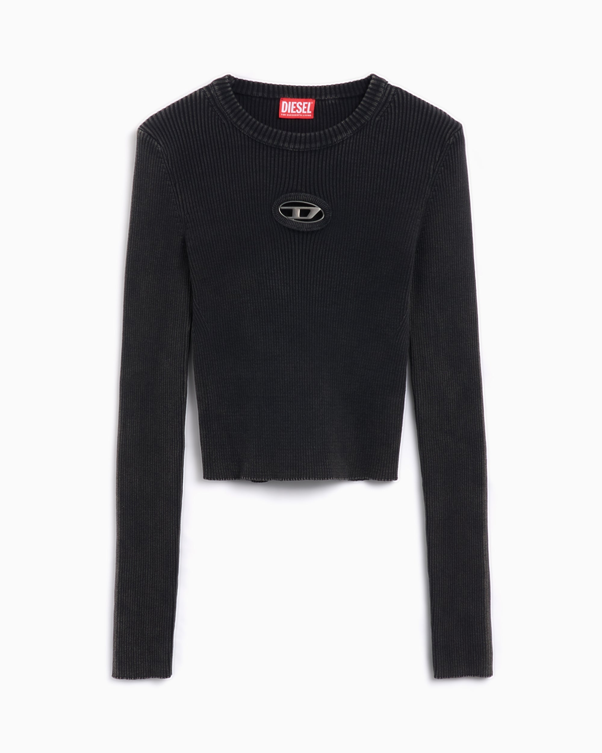 Diesel M-Anchor-A Women's Long Sleeve Knit T-Shirt Slim Women's T-Shir
