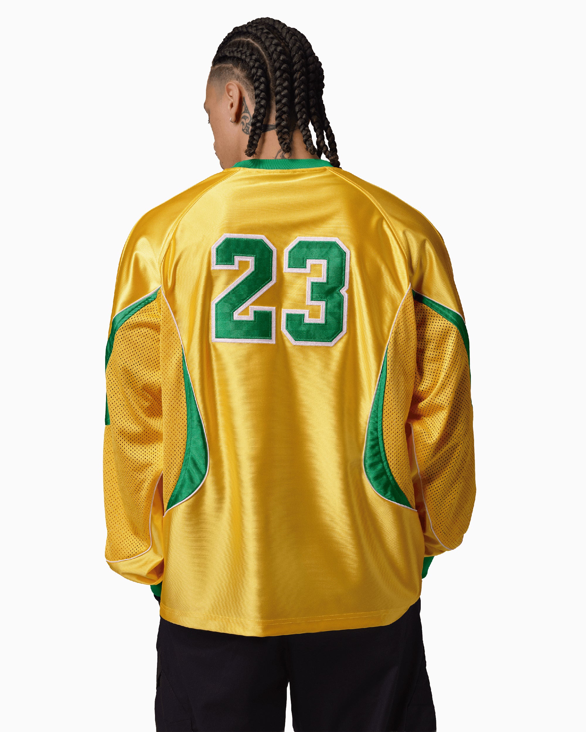 む*ん様 Jordan Brasil サッカージャージ M ユニフォーム Jordan Brasil Goalkeeper Logo Long-Sleeved Relaxed Men's Jersey T-Shir